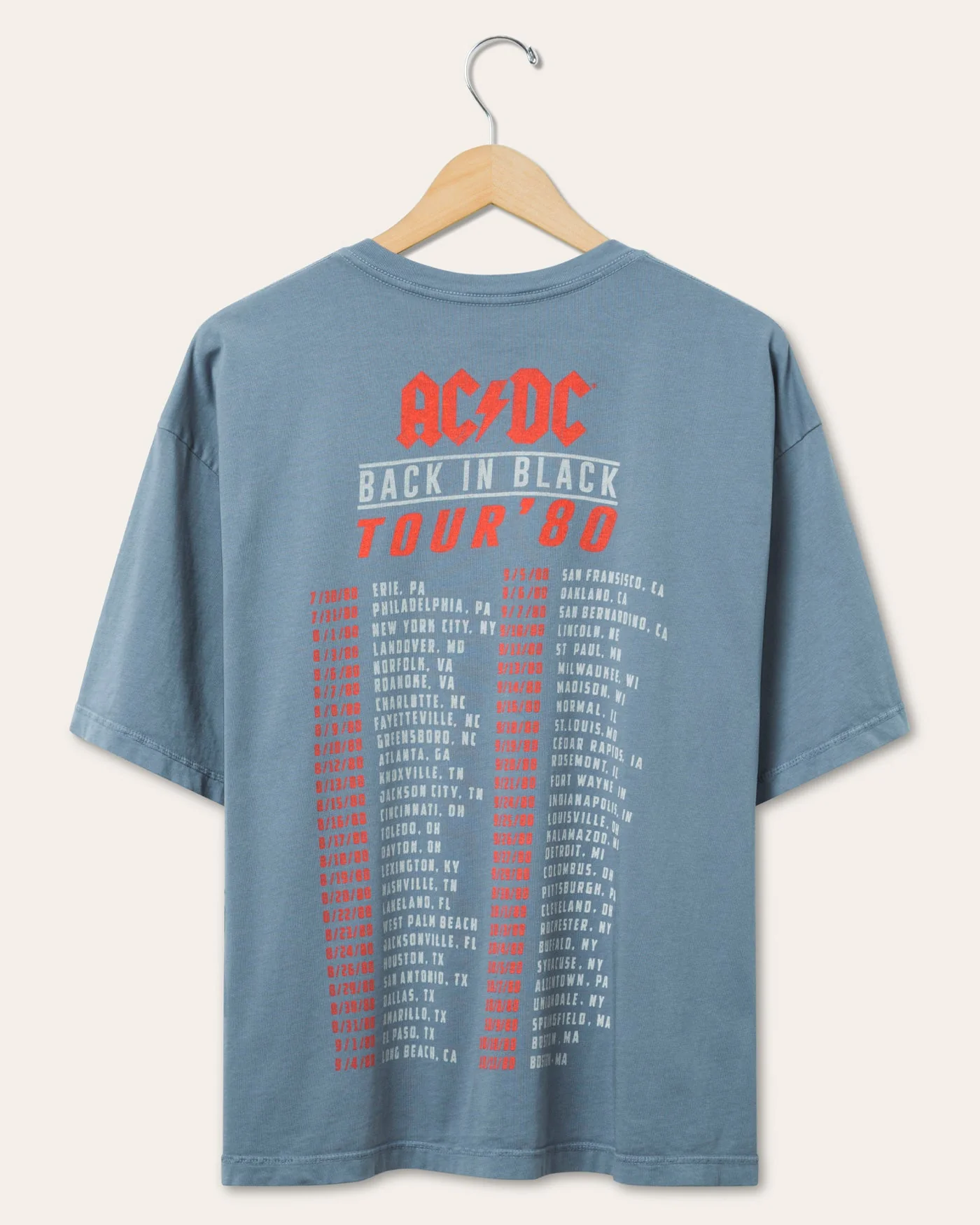 AC/DC Back in Black Tour '80 Hockey Tee - Image 4