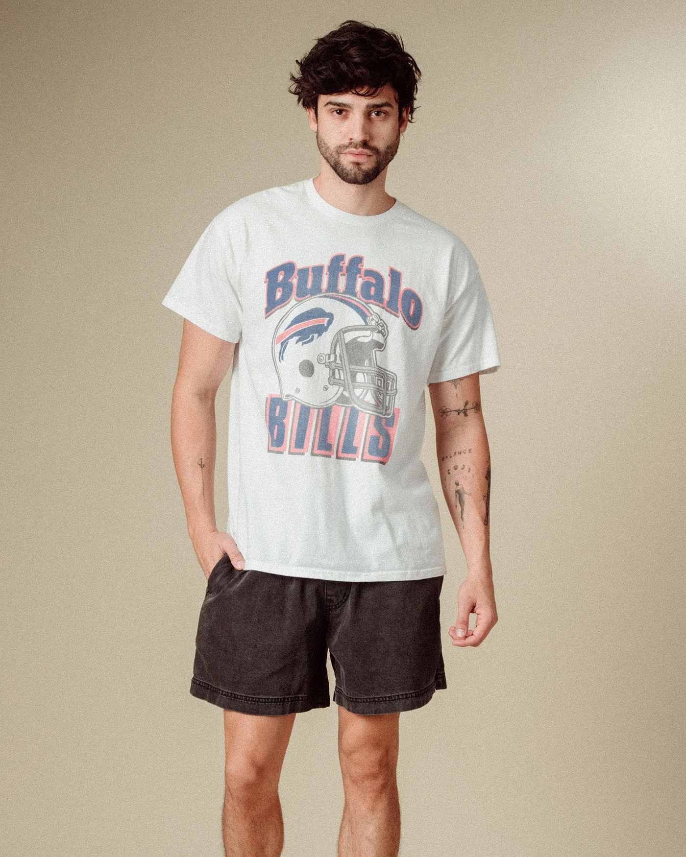 Buffalo Bills Throwback Helmet Flea Market Tee - Image 2