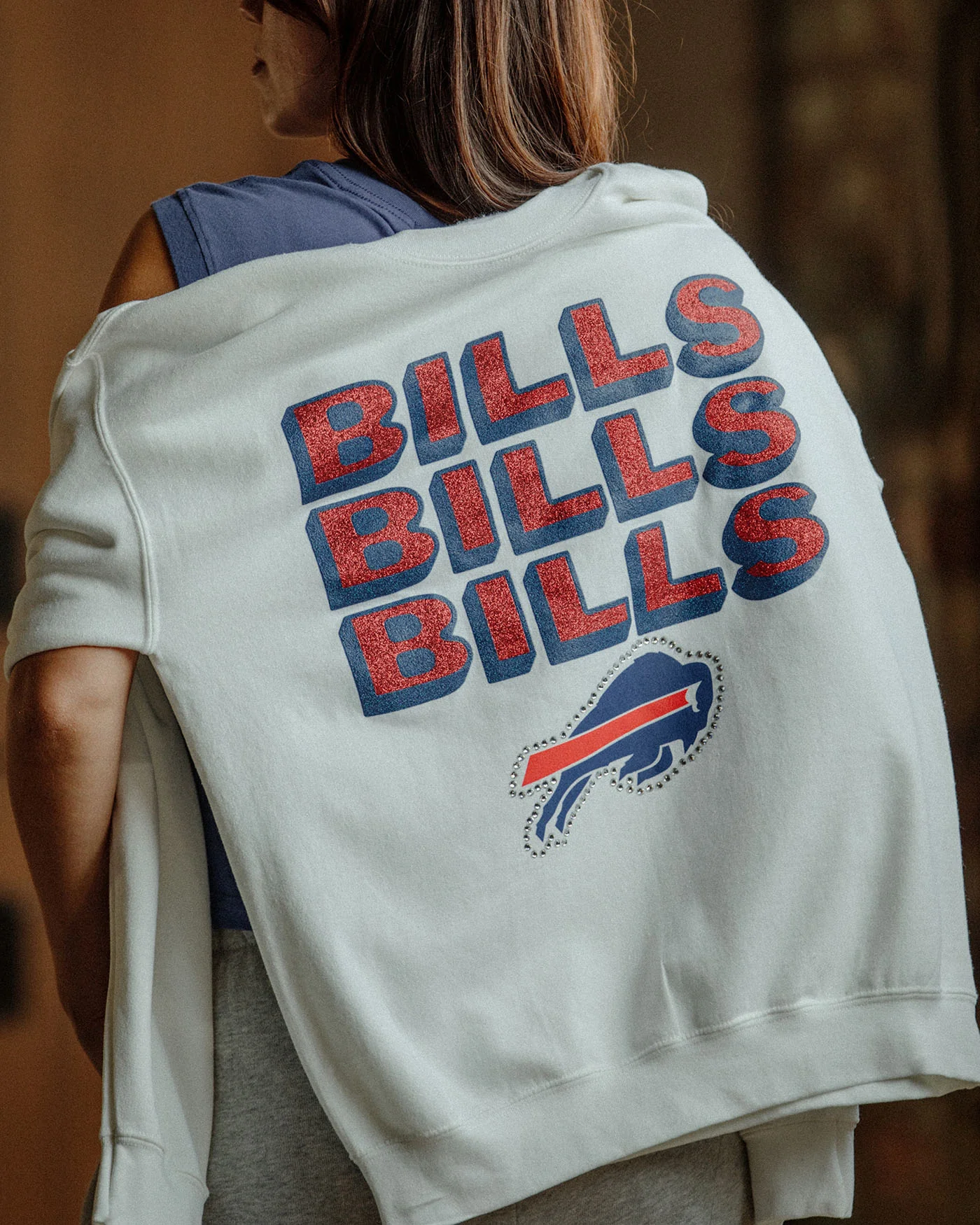 Buffalo Bills Repeat Bling Flea Market Crew Fleece - Image 3