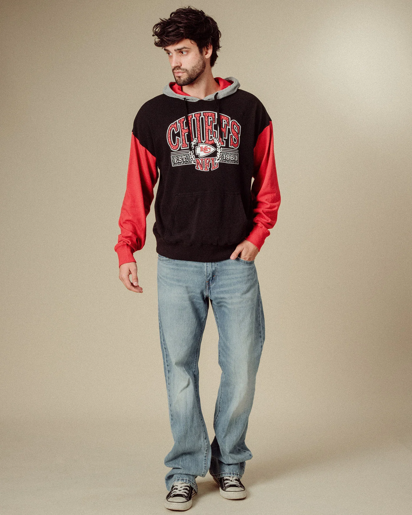 Kansas City Chiefs Tri Color Block Hoodie - Image 2