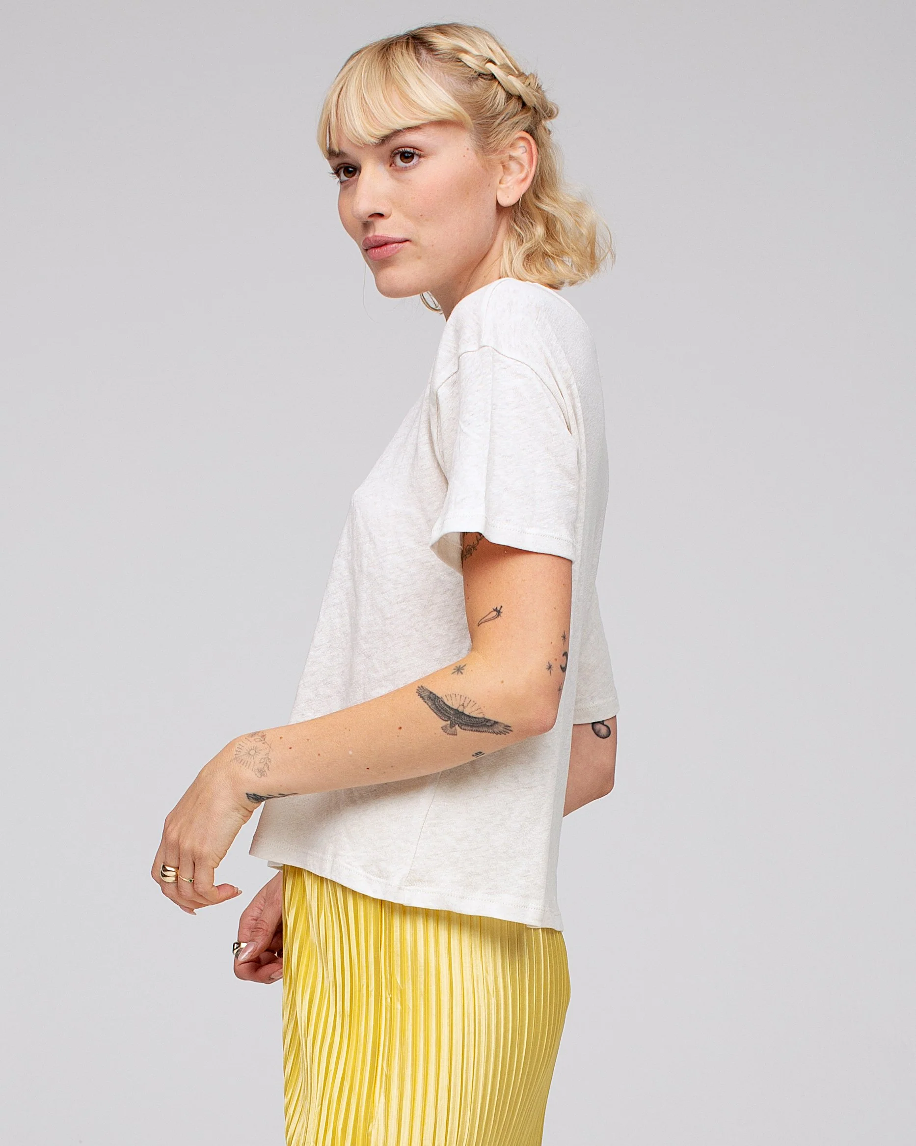 Women's Linen Crop Tee - Image 2
