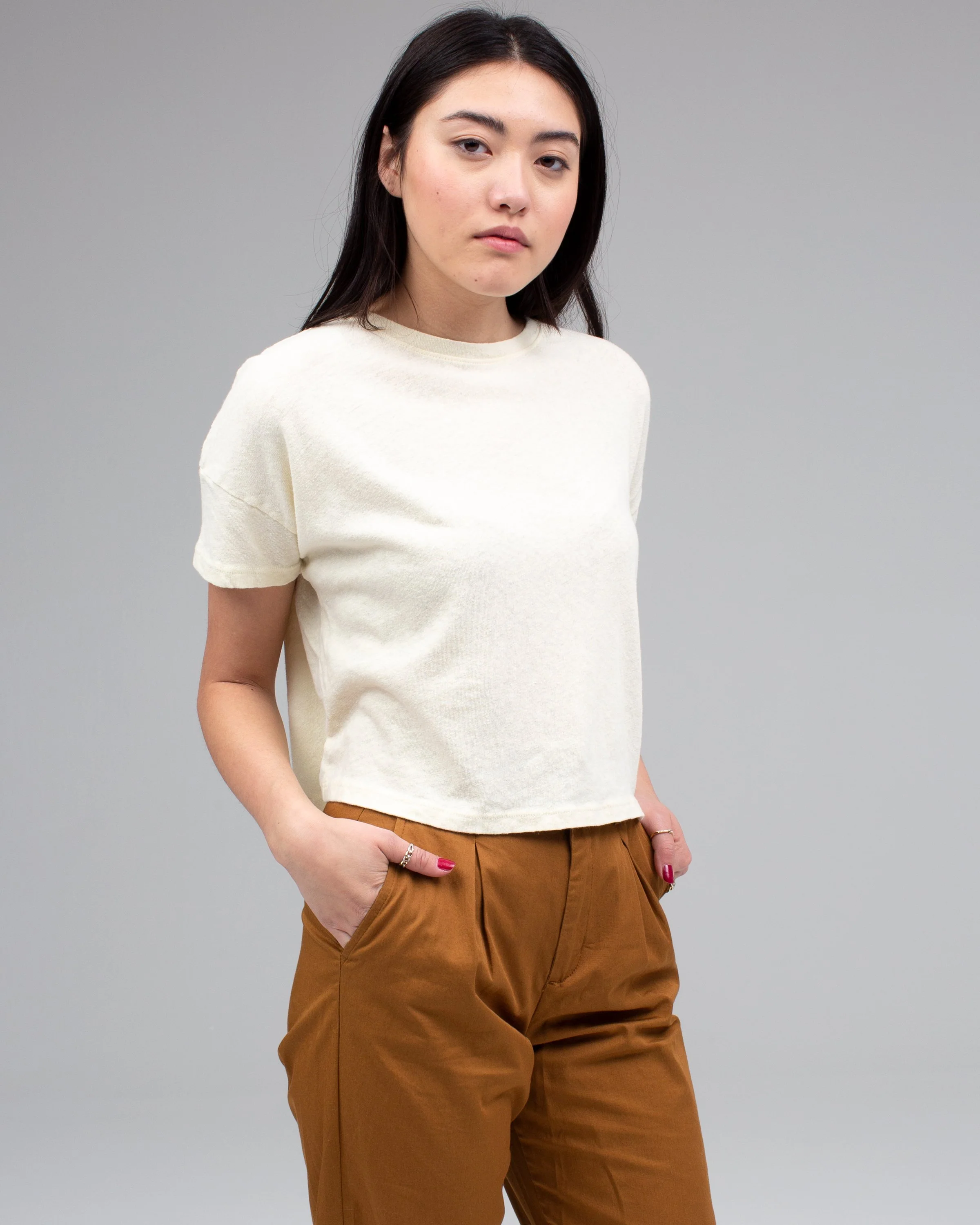 Women's Linen Crop Tee - Image 2