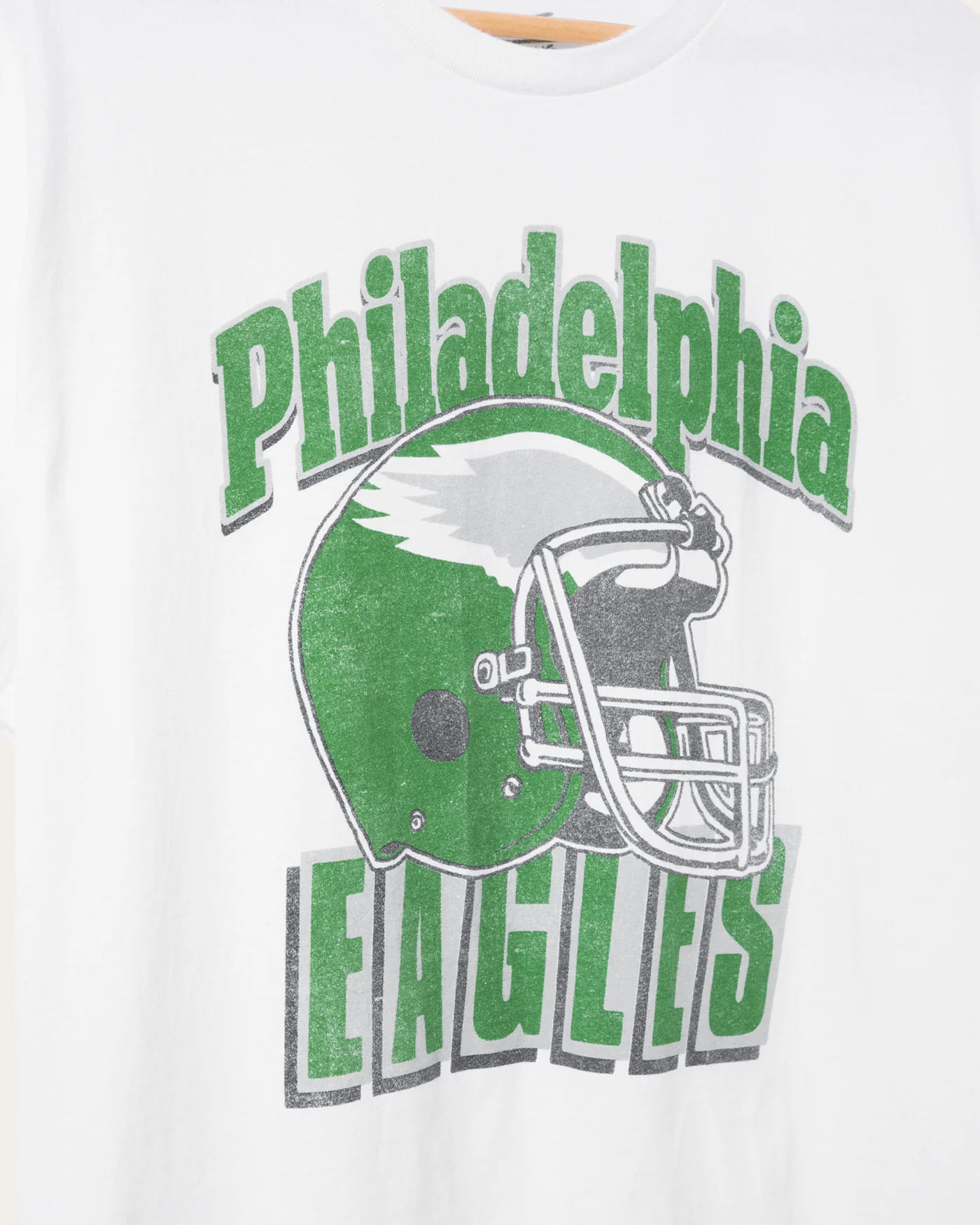 Philadelphia Eagles Throwback Helmet Flea Market Tee - Image 4