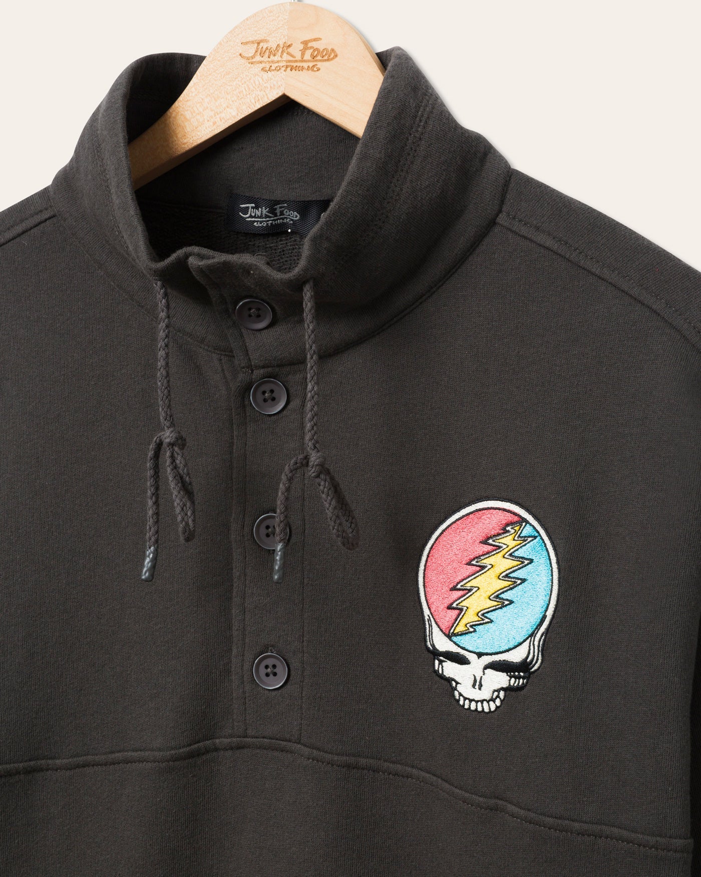 Grateful Dead Embroidered Mock Neck Button Up Fleece - Image 5