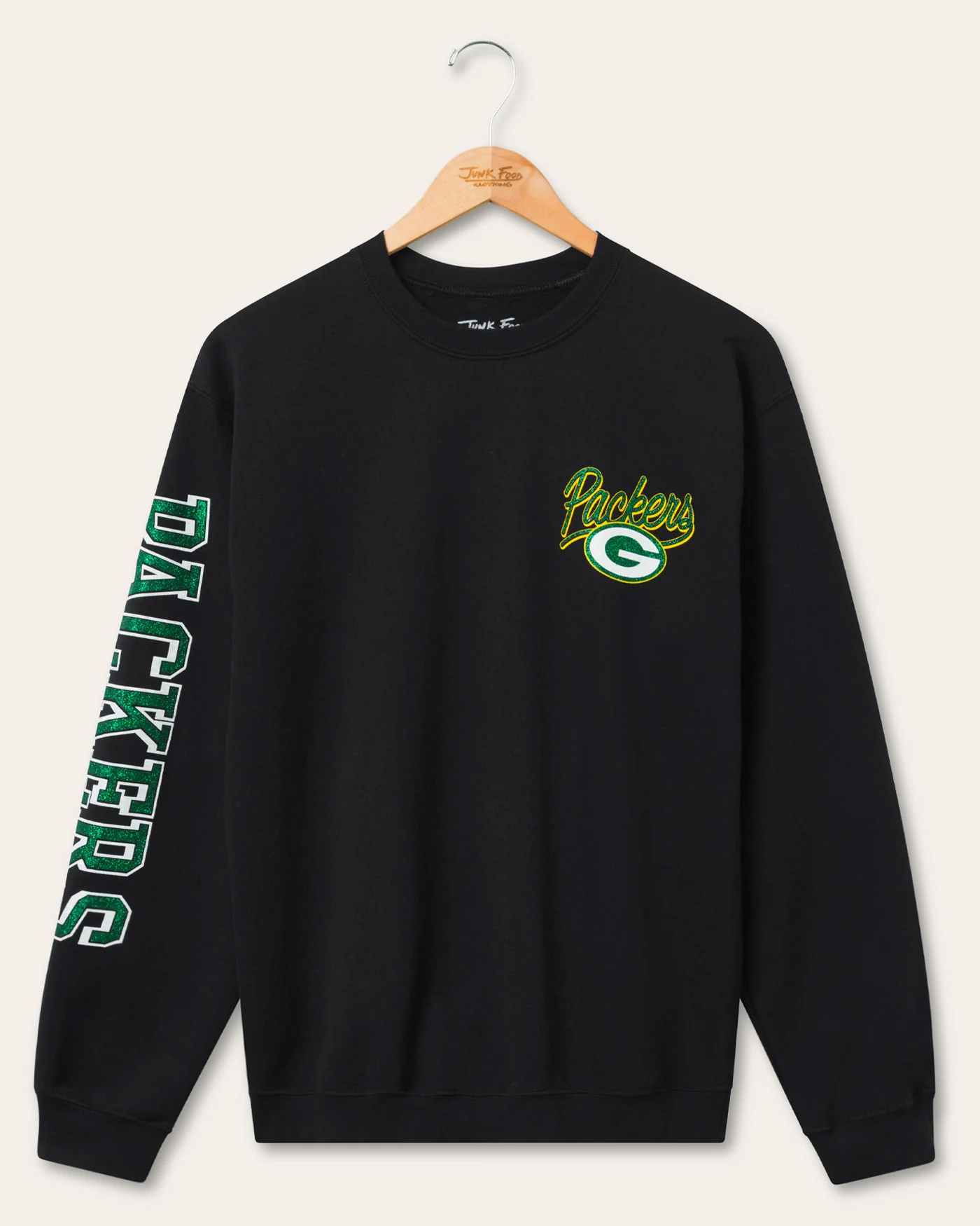 Green Bay Packers Glitter Flea Market Crew Fleece