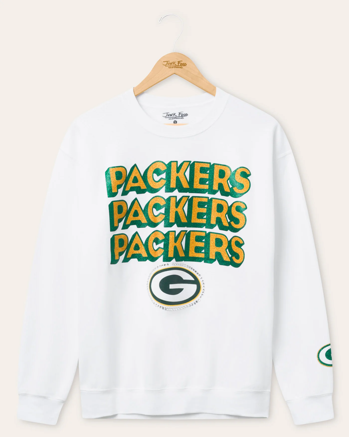 Green Bay Packers Repeat Bling Flea Market Crew Fleece