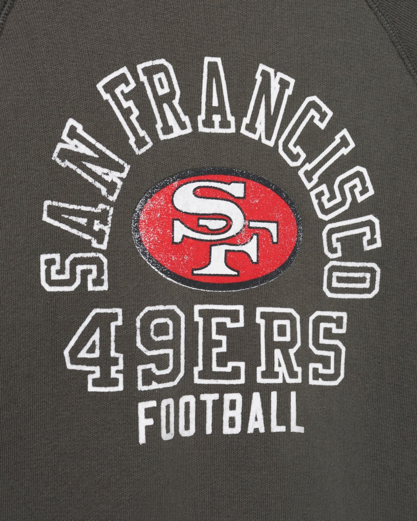 Kids San Francisco 49ers Flocked Raglan Crew Fleece - Image 5