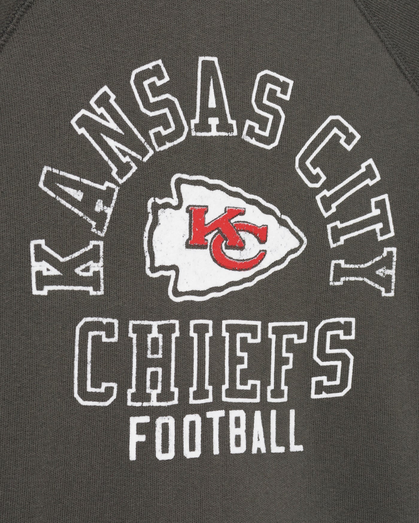 Kids Kansas City Chiefs Flocked Raglan Crew Fleece - Image 3