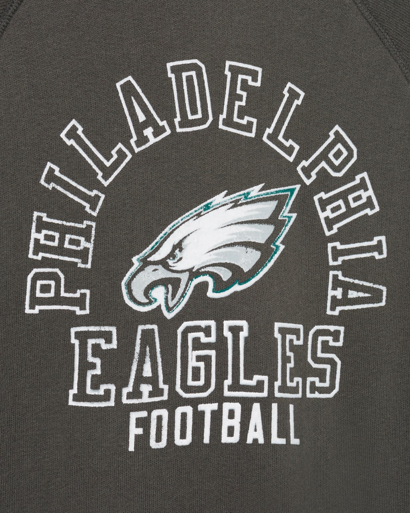 Kids Philadelphia Eagles Flocked Raglan Crew Fleece - Image 3