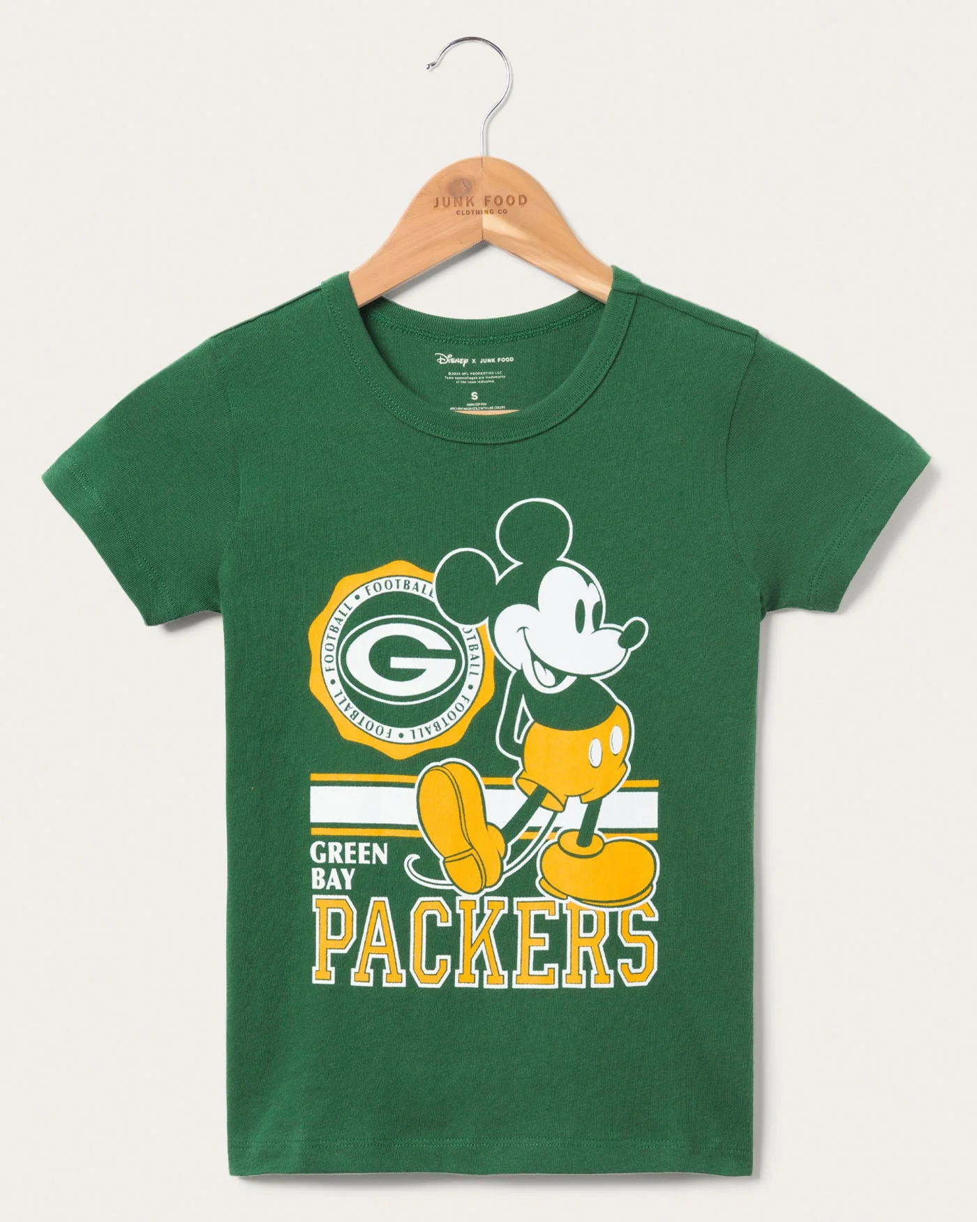 Kids Green Bay Packers Mickey Crest Tee