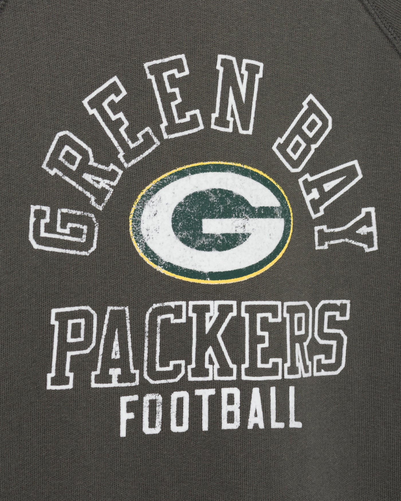 Kids Green Bay Packers Flocked Raglan Crew Fleece - Image 3