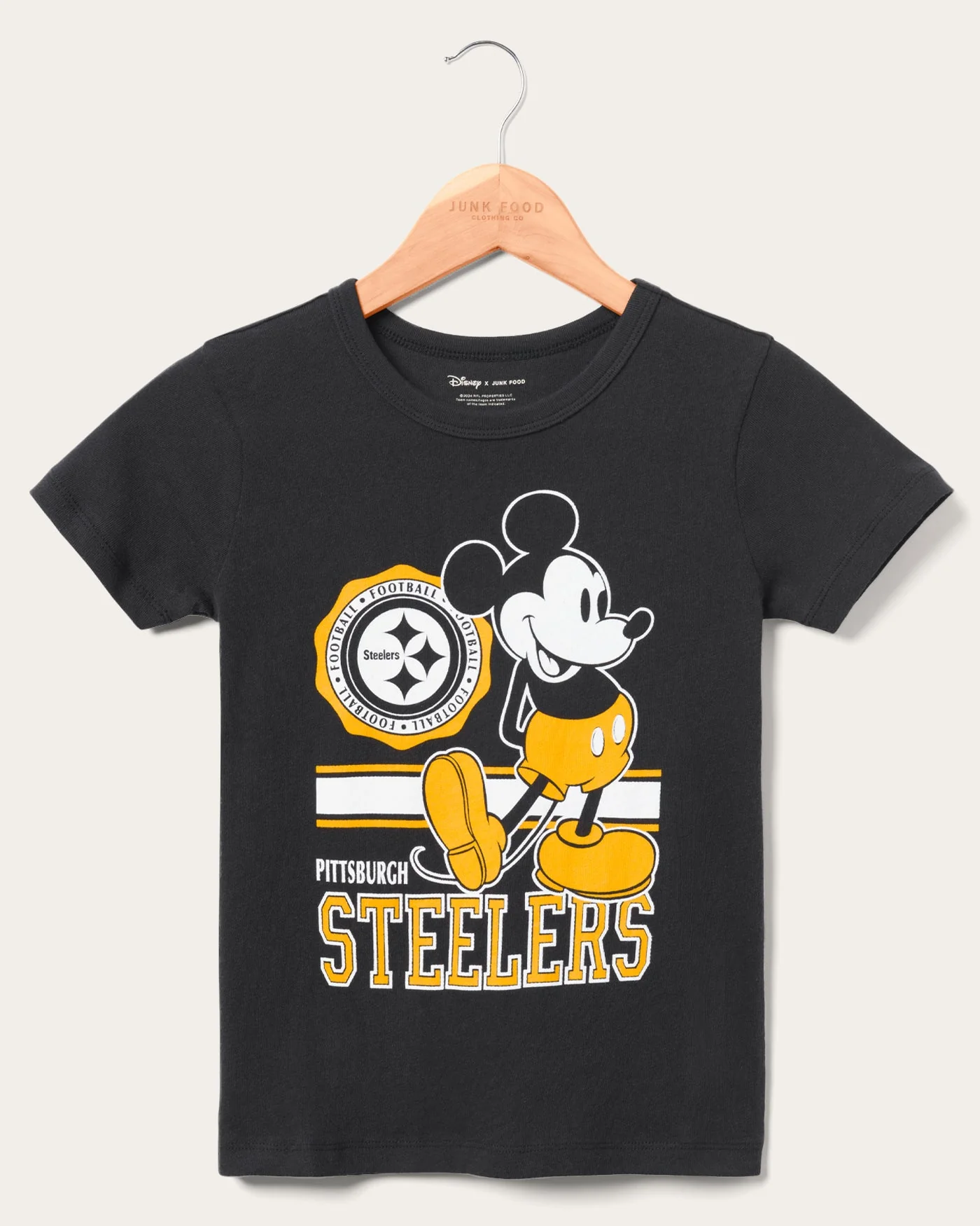 Kids Pittsburgh Steelers Mickey Crest Tee