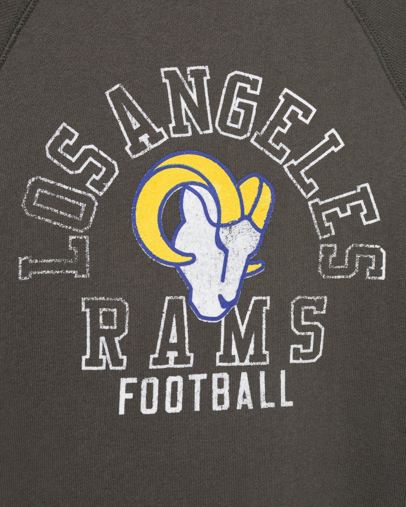 Kids Los Angeles Rams Flocked Raglan Crew Fleece - Image 3
