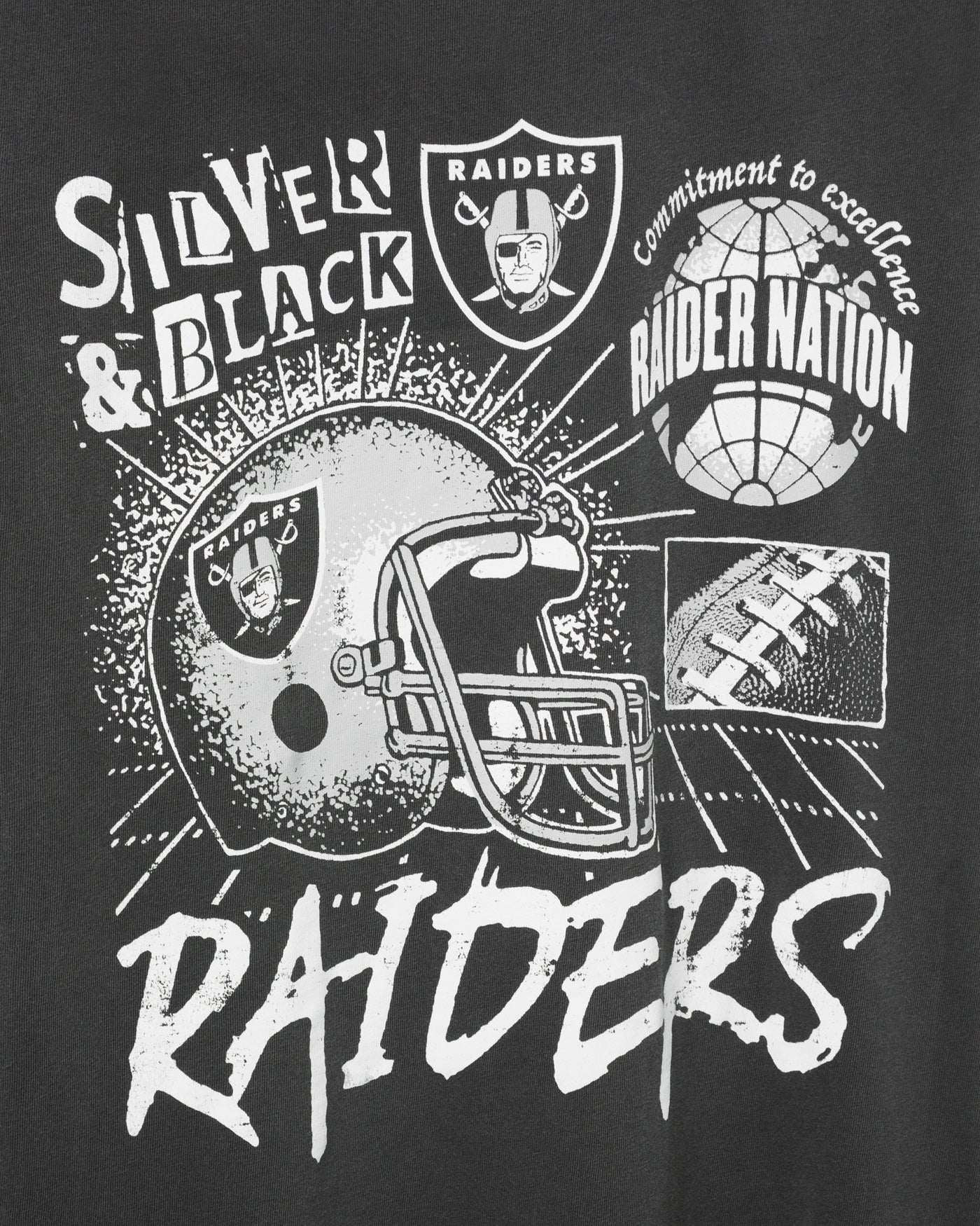 Las Vegas Raiders Silver and Black Vintage Tee - Image 3