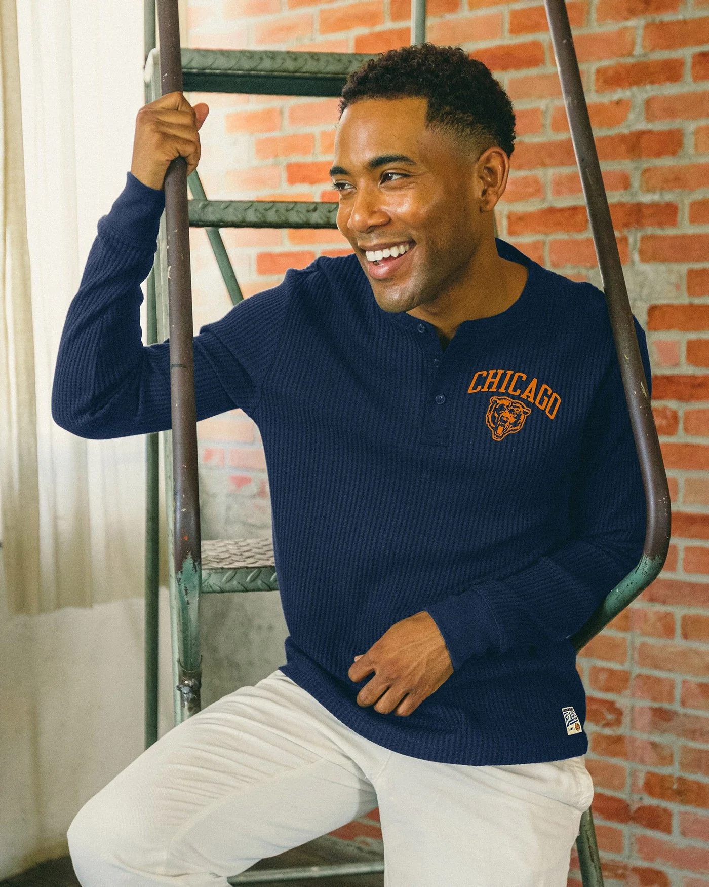 NFL Chicago Bears Thermal Henley Long Sleeve - Image 2