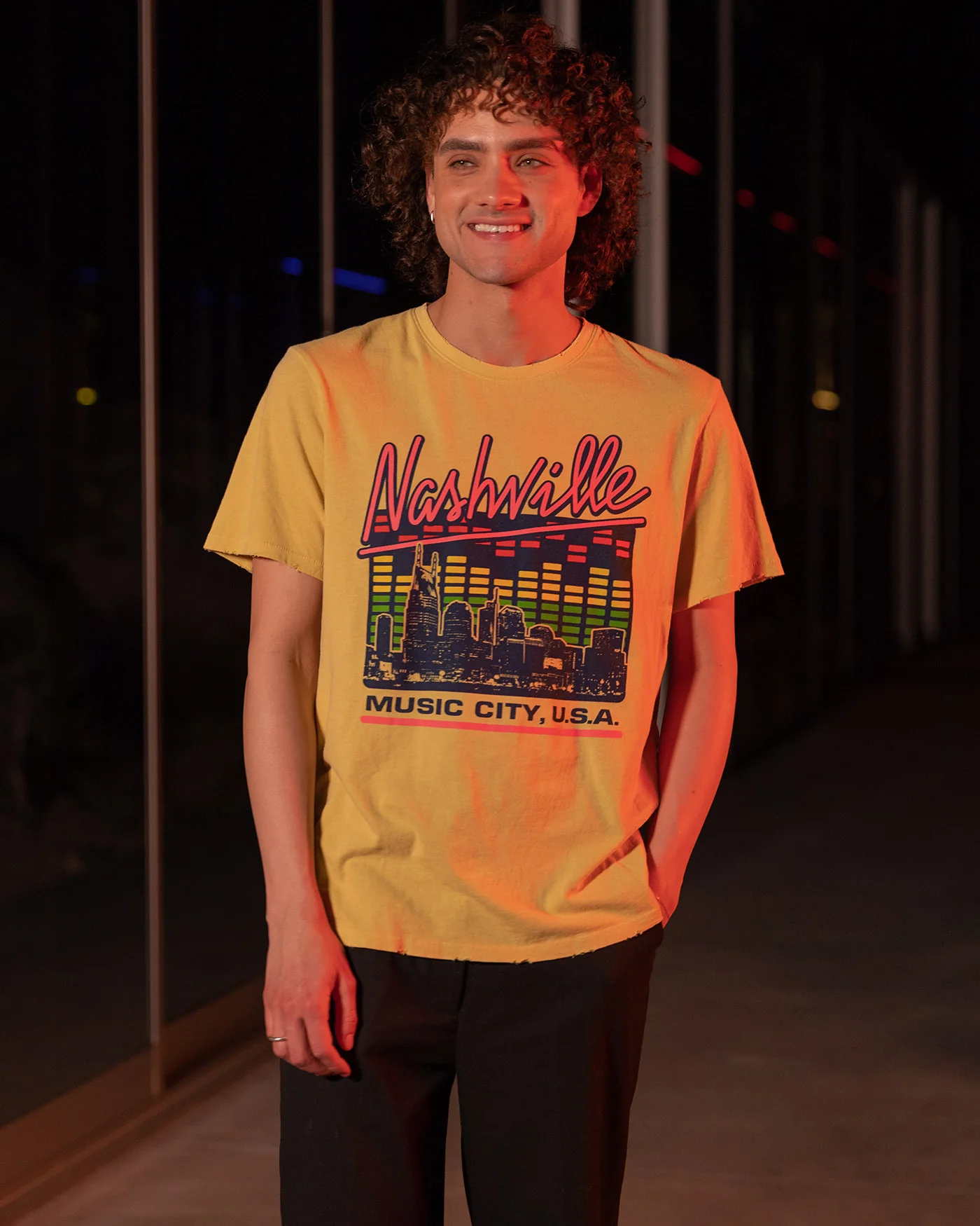 Nashville Music Skyline Vintage Tee - Image 3