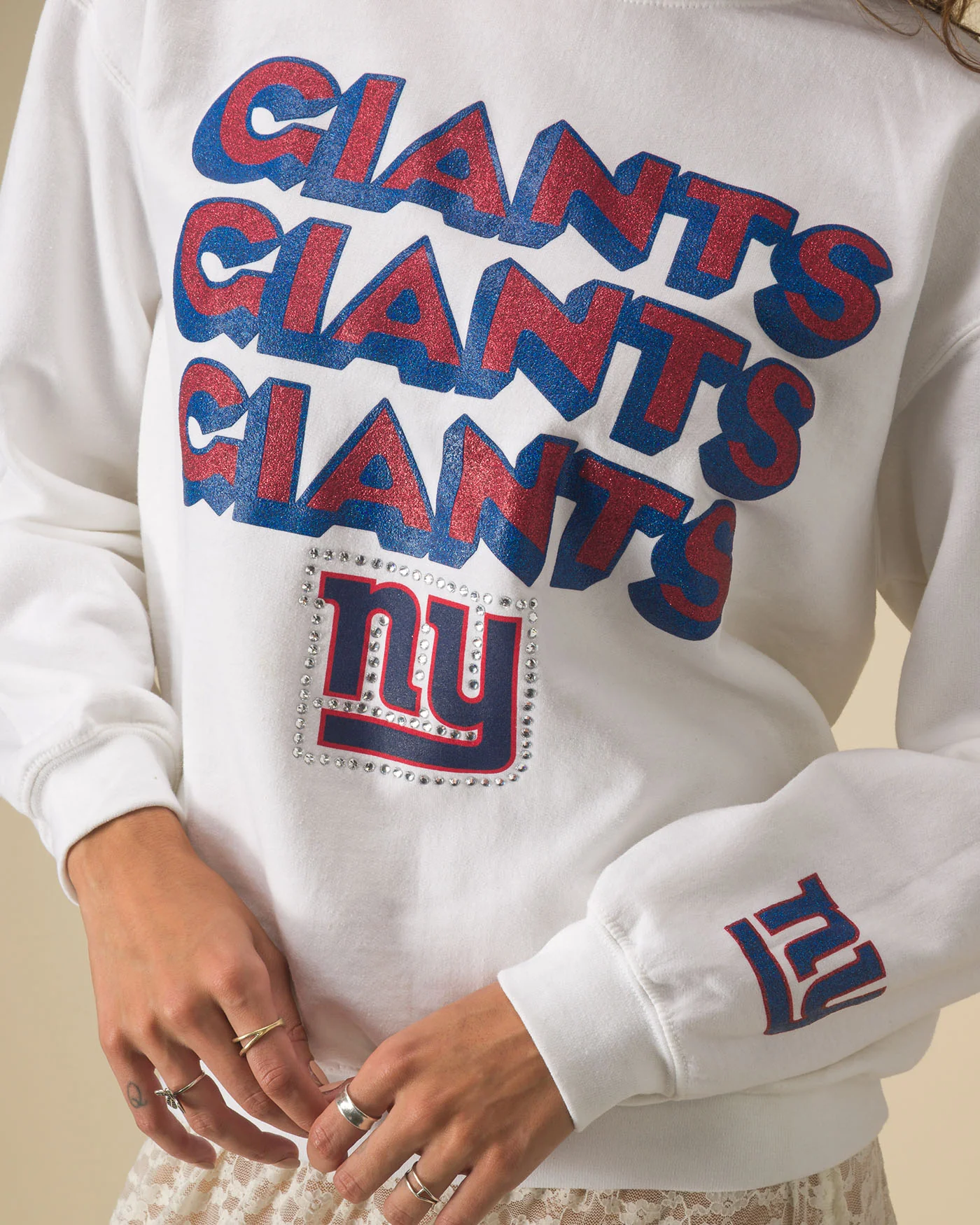 New York Giants Repeat Bling Flea Market Crew Fleece - Image 3