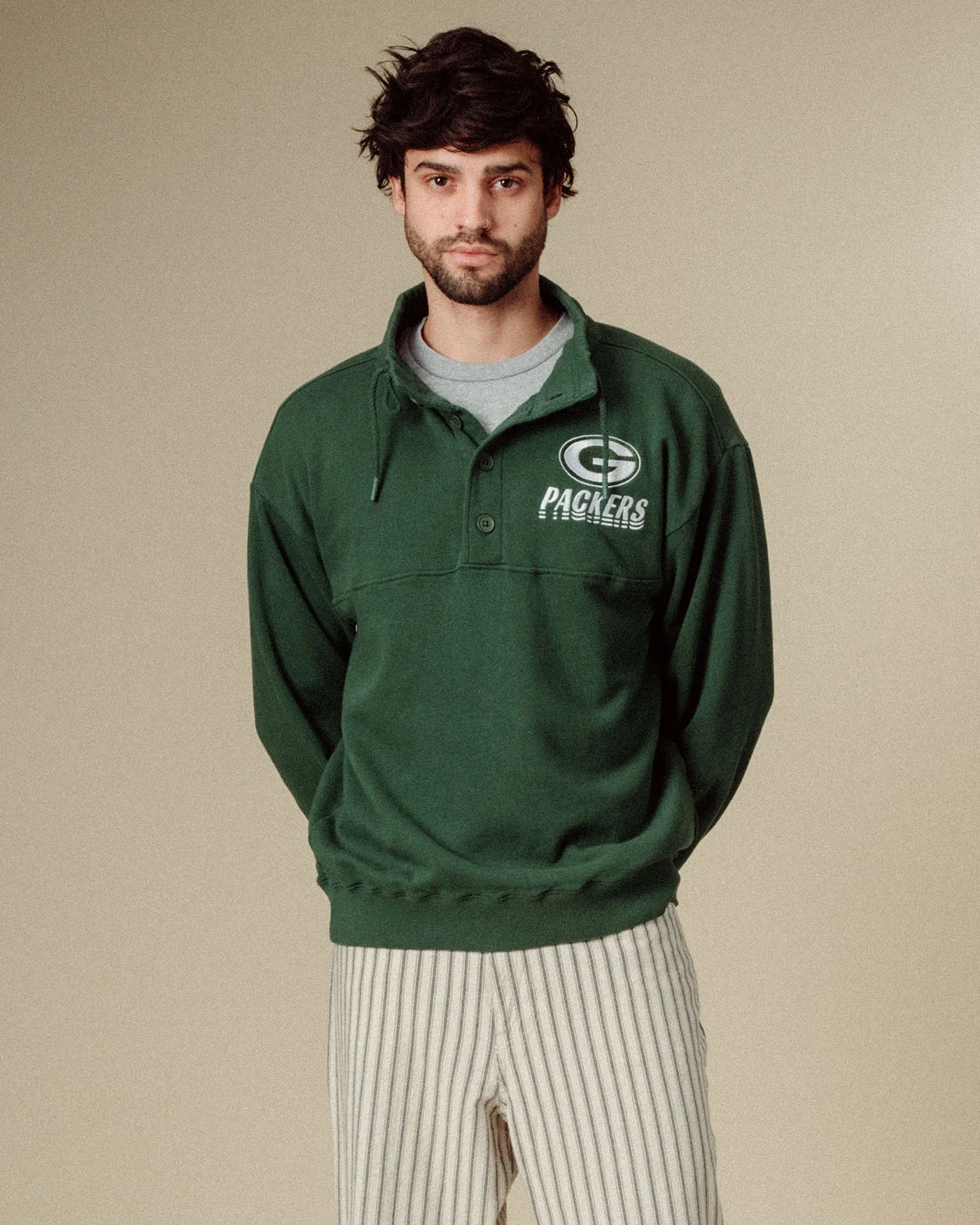 Green Bay Packers Mock Button Up Fleece - Image 2
