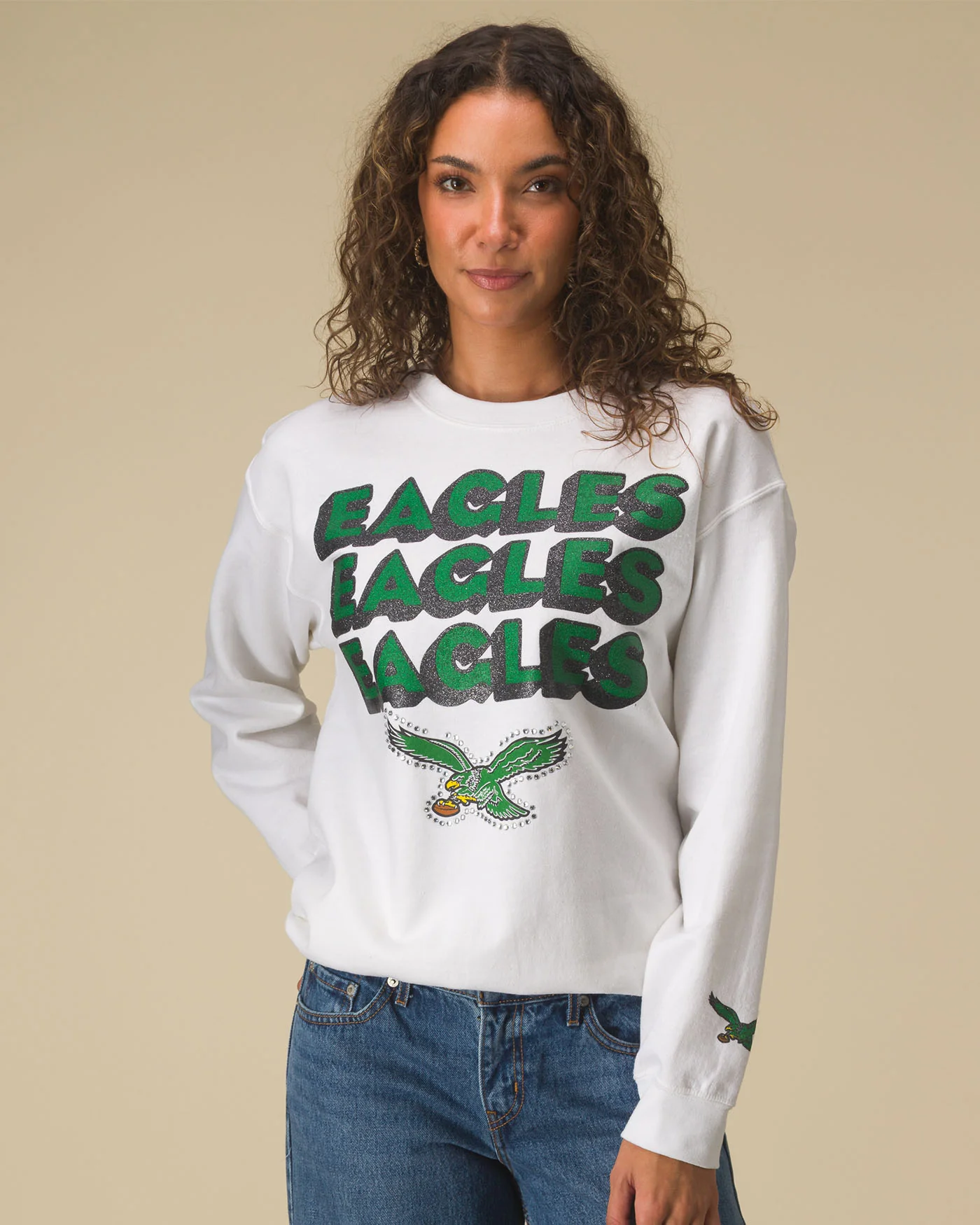Philadelphia Eagles Repeat Bling Flea Market Crew Fleece - Image 2