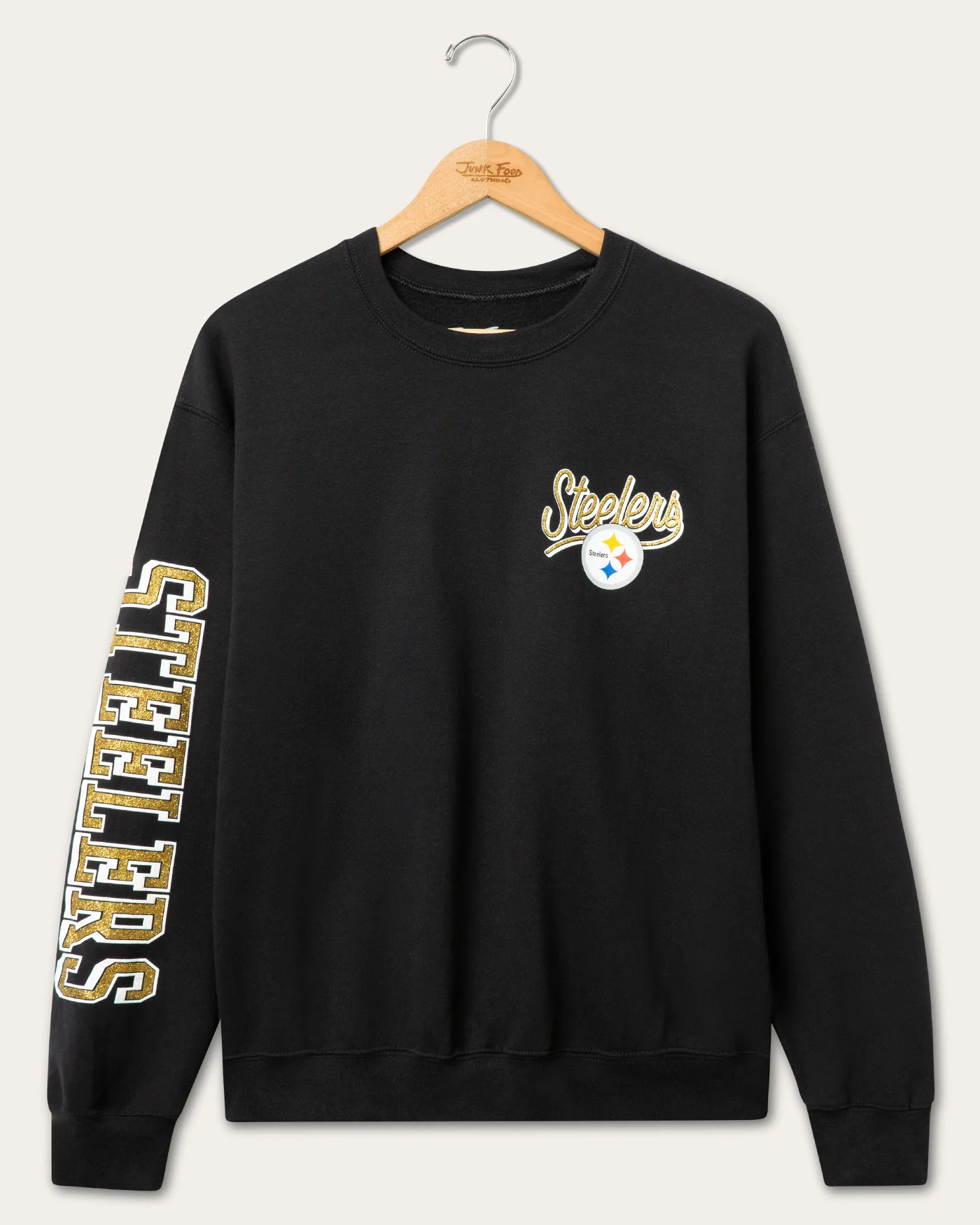 Pittsburgh Steelers Glitter Flea Market Crew Fleece