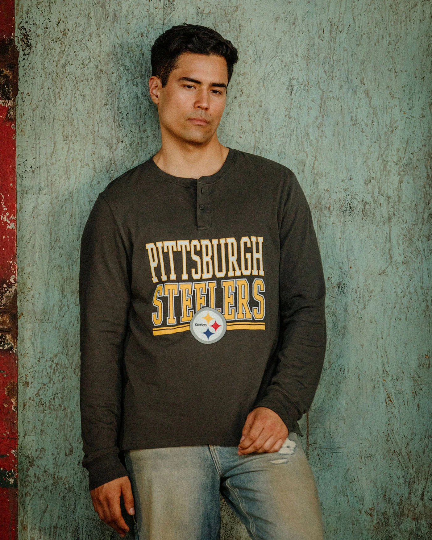 Pittsburgh Steelers Long Sleeve Henley - Image 2