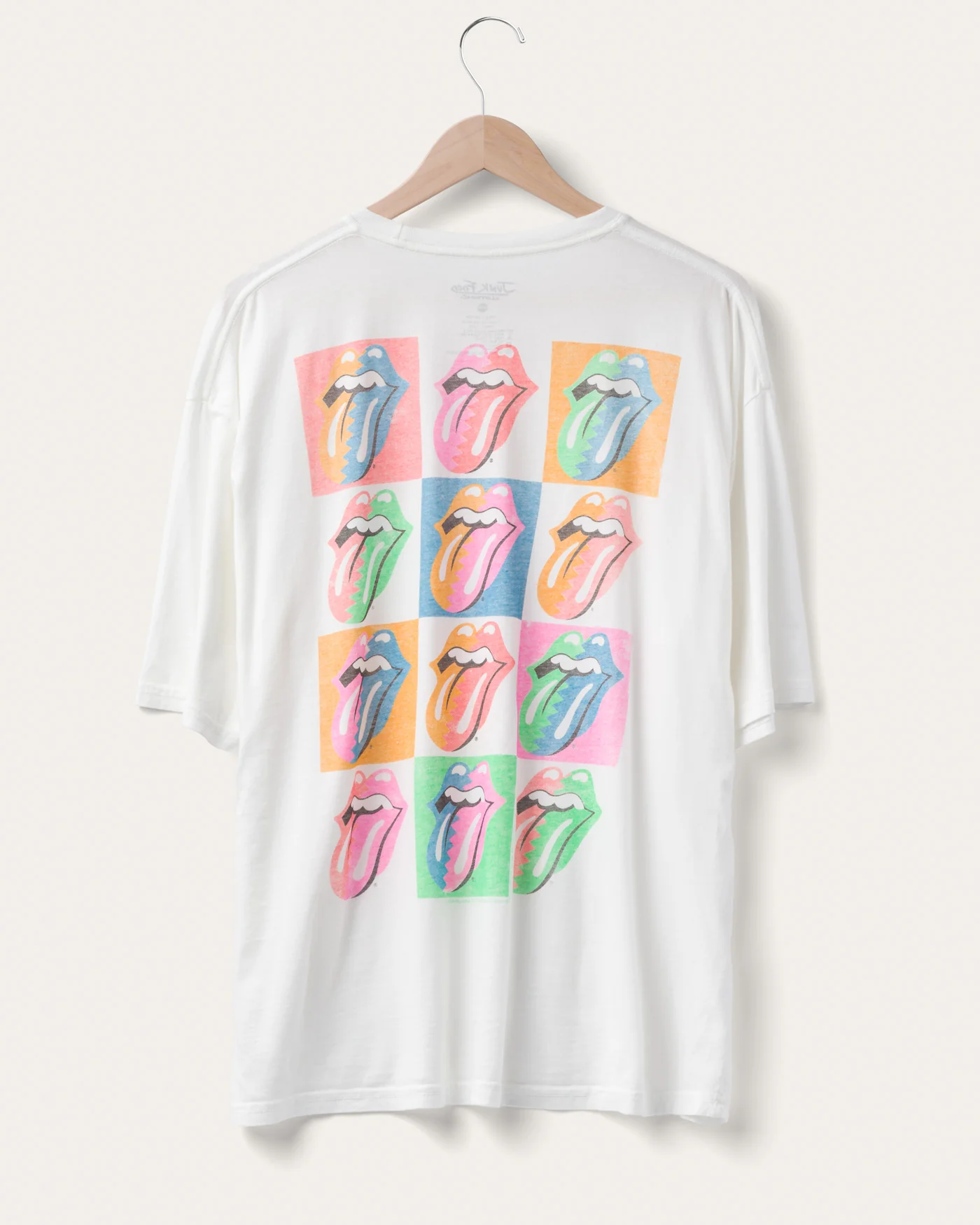 The Rolling Stones Checkered Hot Lips Oversized Tee
