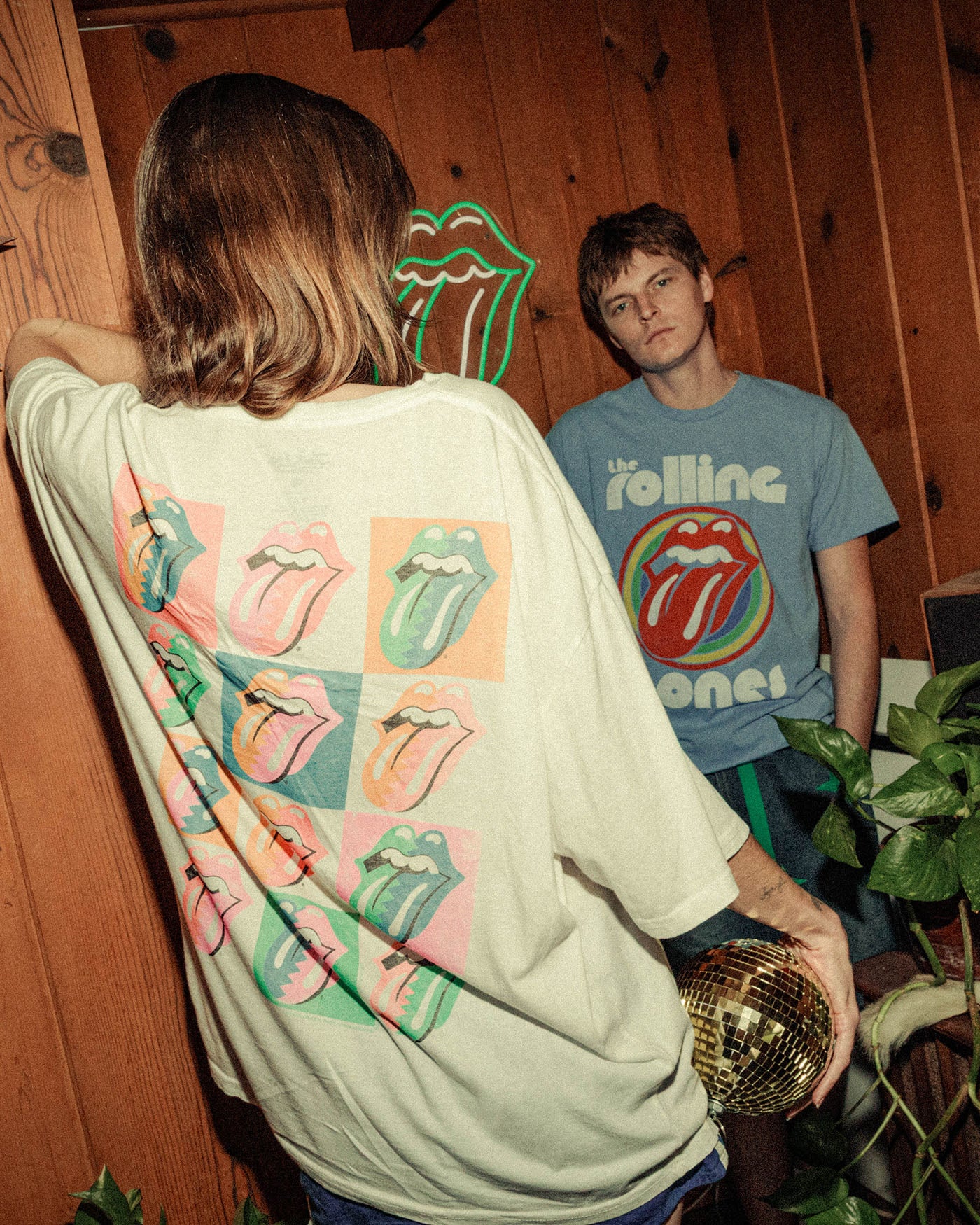 The Rolling Stones Checkered Hot Lips Oversized Tee - Image 2