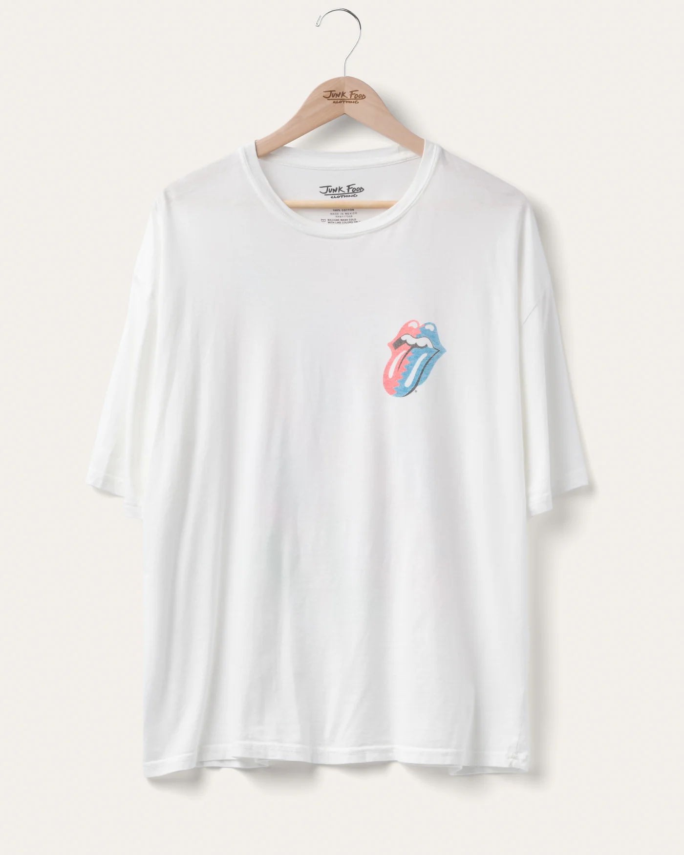The Rolling Stones Checkered Hot Lips Oversized Tee - Image 4