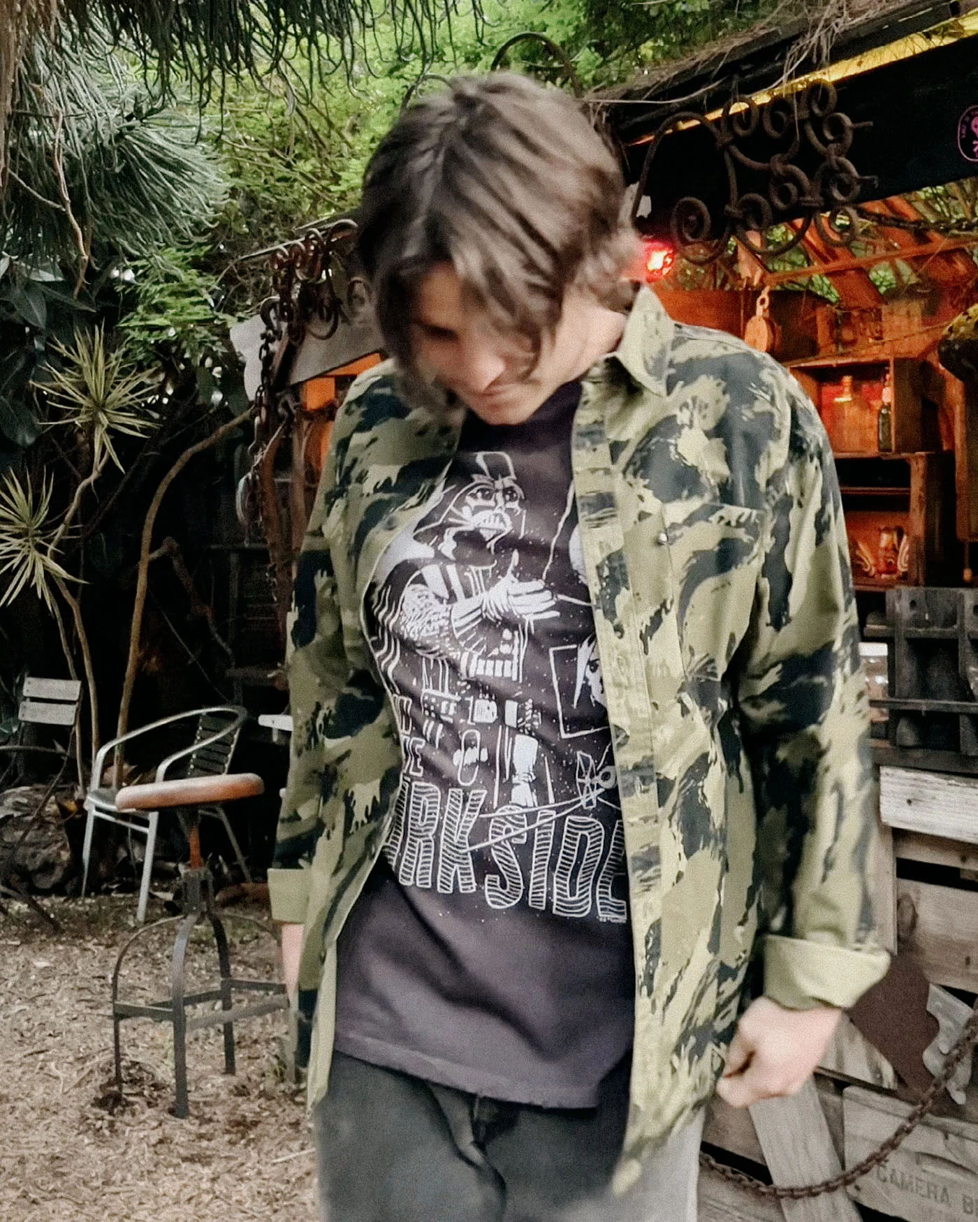 Tame Oversized Two Pocket Long Sleeve Camo Shirt - Image 2