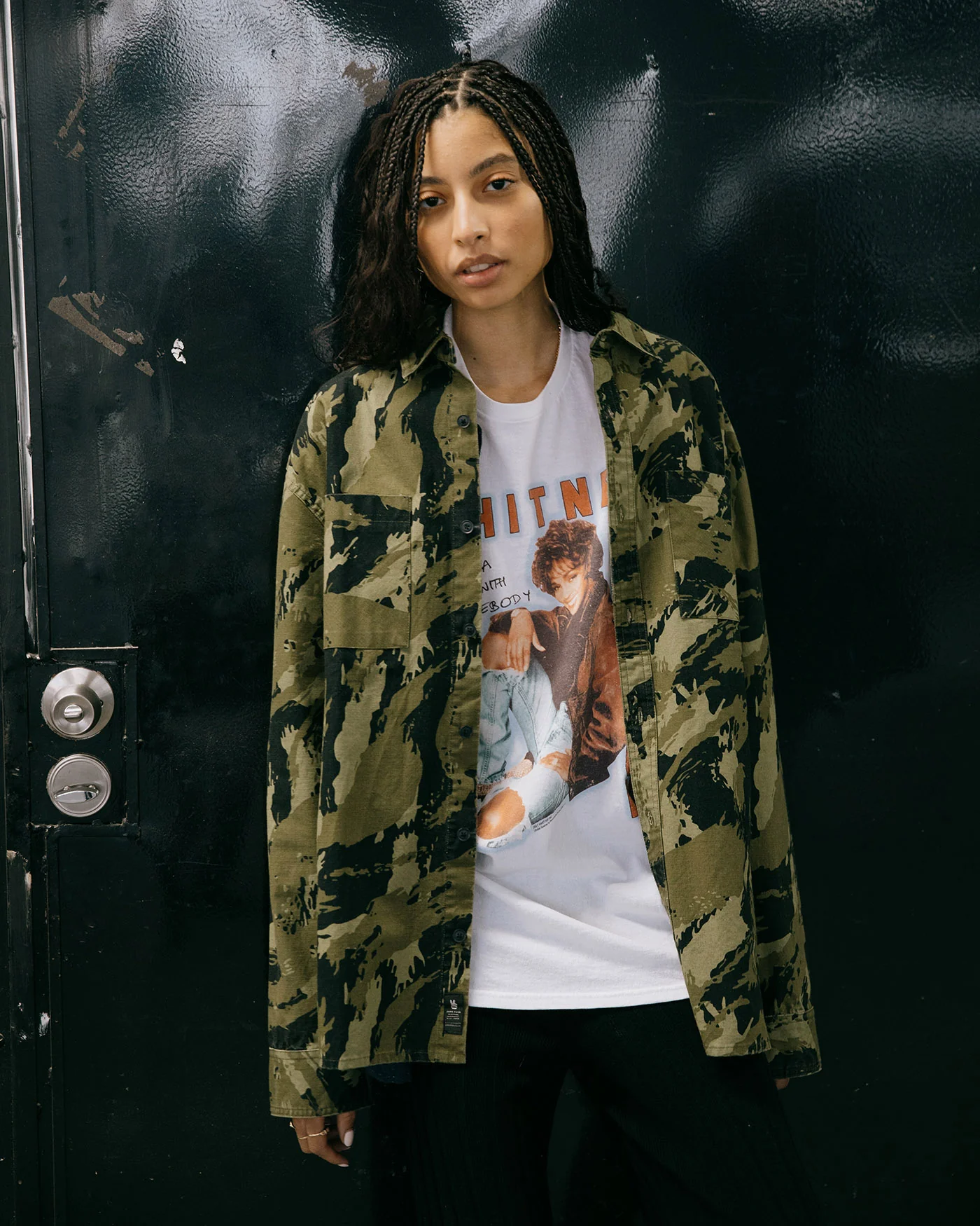 Tame Oversized Two Pocket Long Sleeve Camo Shirt - Image 3