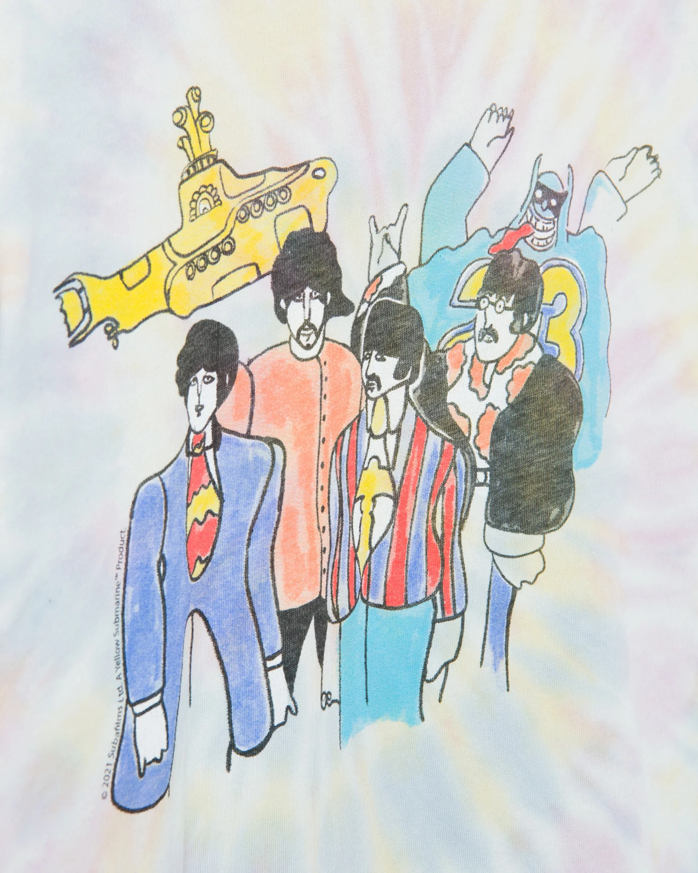 The Beatles Yellow Sub Tie Dye Vintage Tee - Image 5
