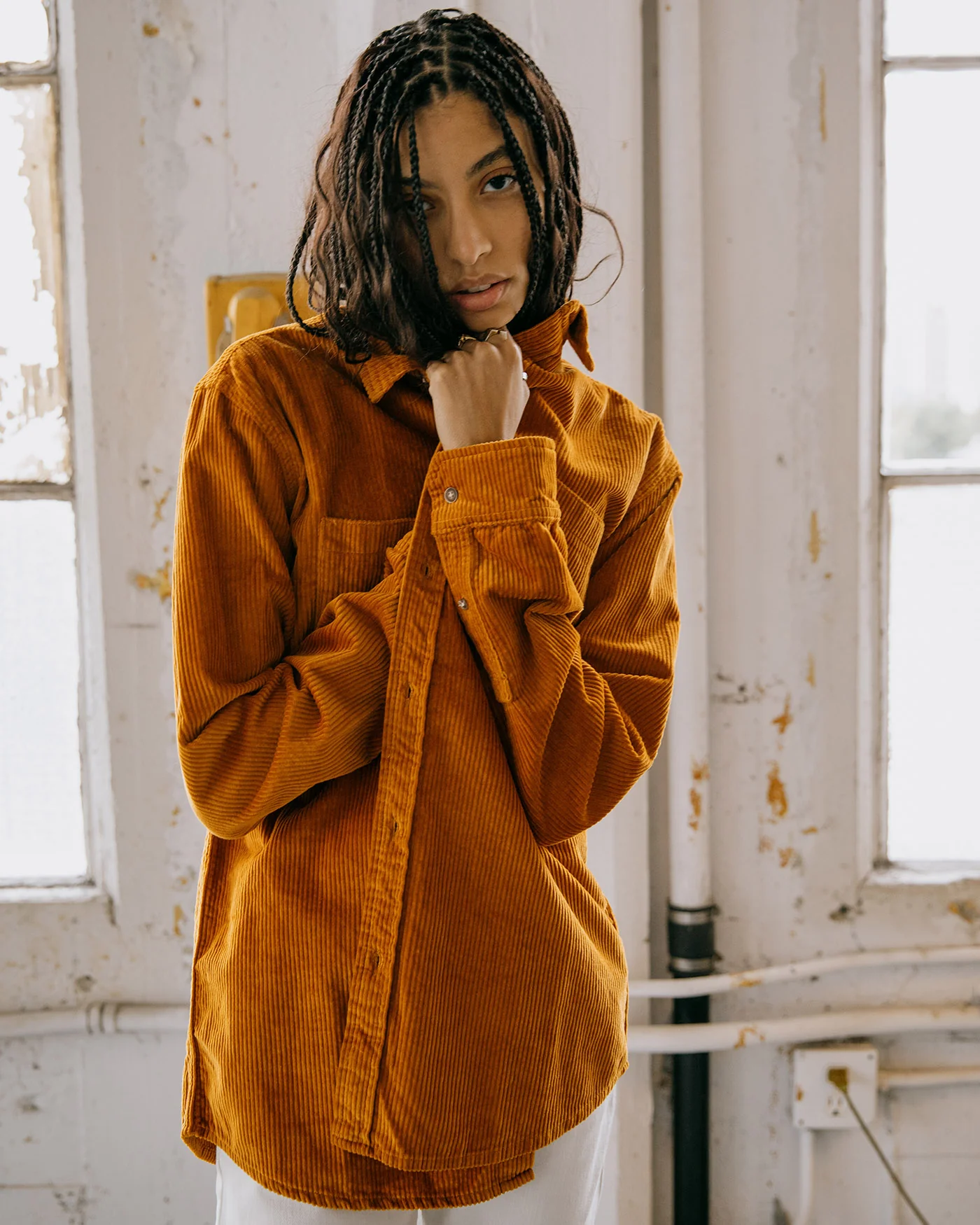 Thom Oversized Long Sleeve Cord Shirt - Image 4