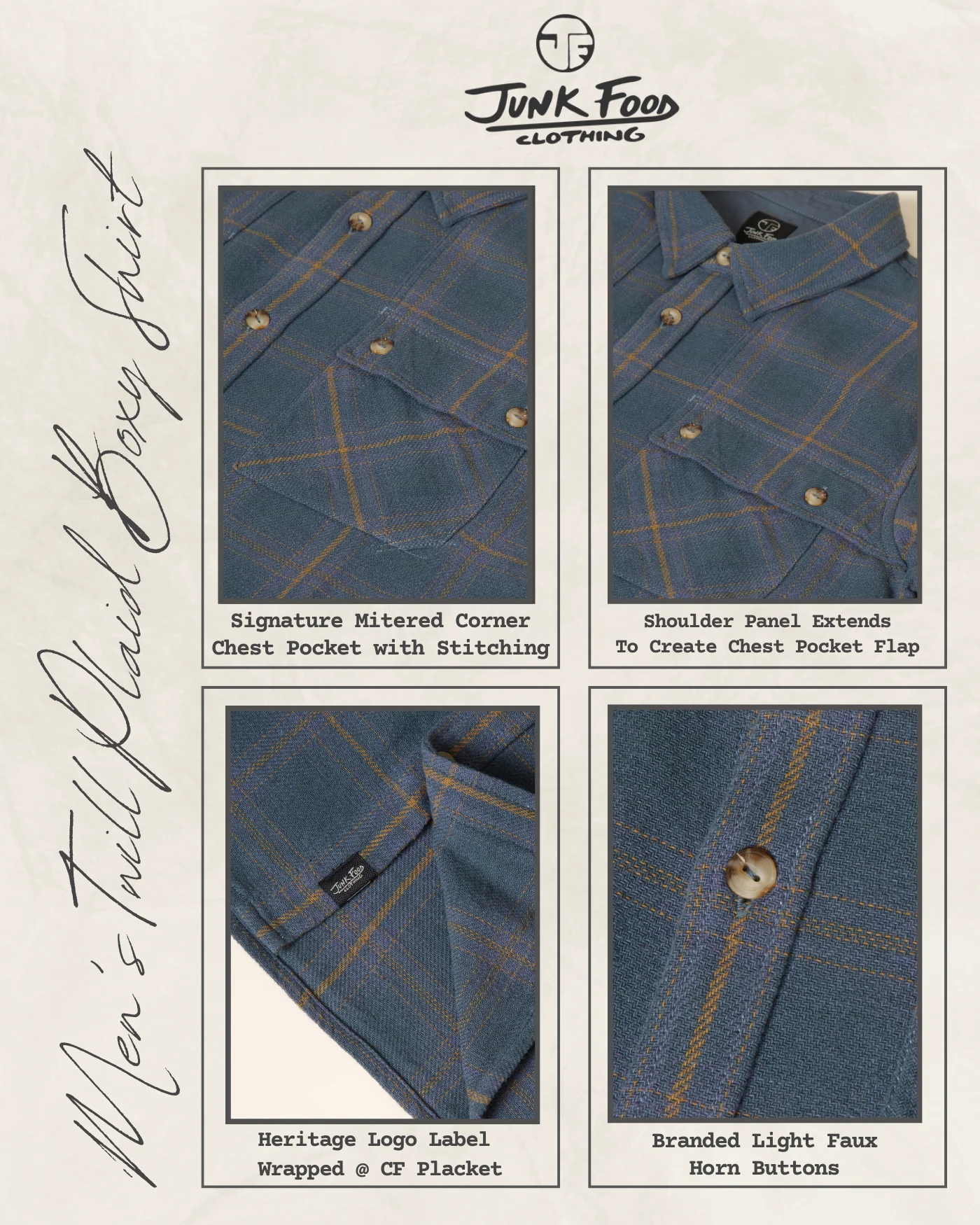 Unisex Twill Plaid Boxy Shirt - Image 8