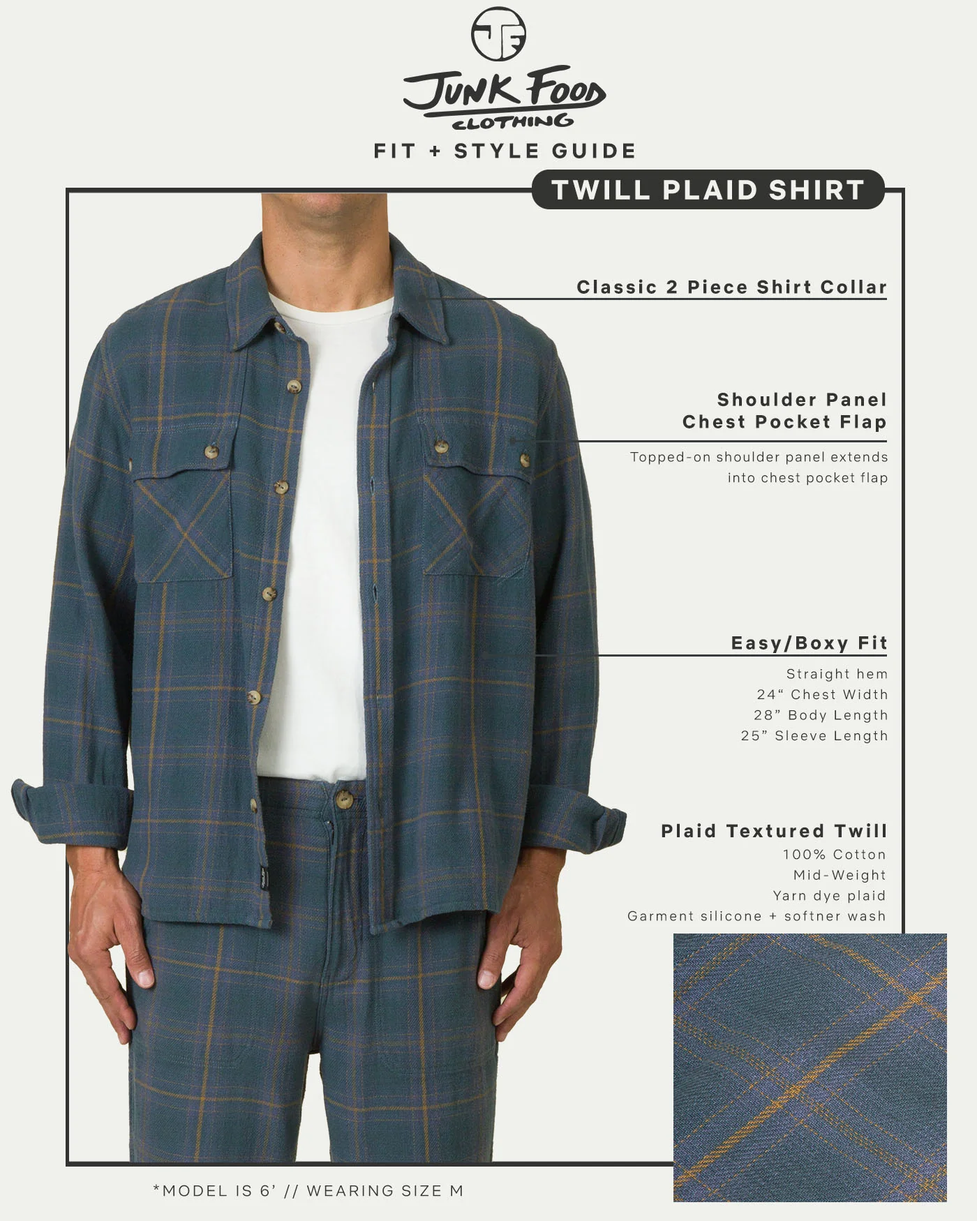 Unisex Twill Plaid Boxy Shirt - Image 9
