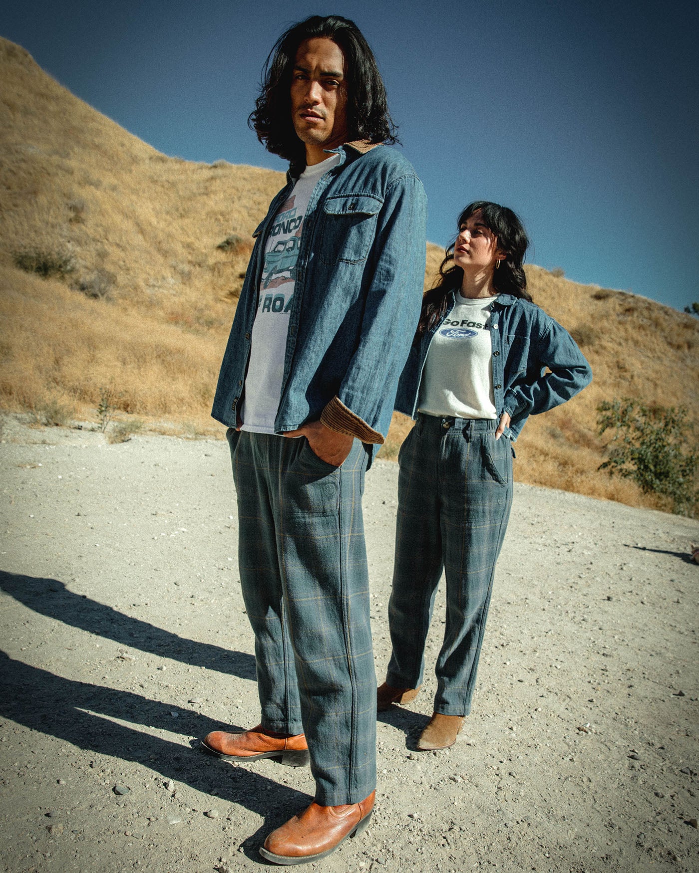 Unisex Straight Twill Plaid Pant - Image 2