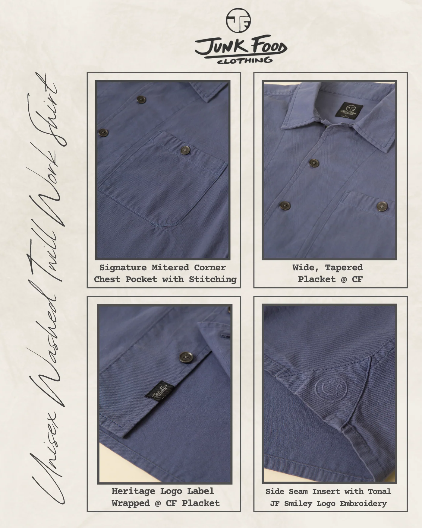Unisex Washed Twill Work Shirt - Image 9