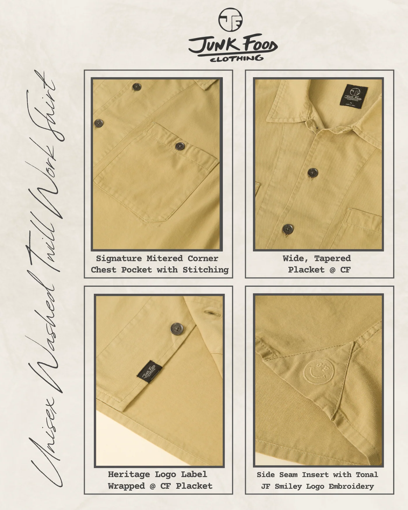 Unisex Washed Twill Work Shirt - Image 8
