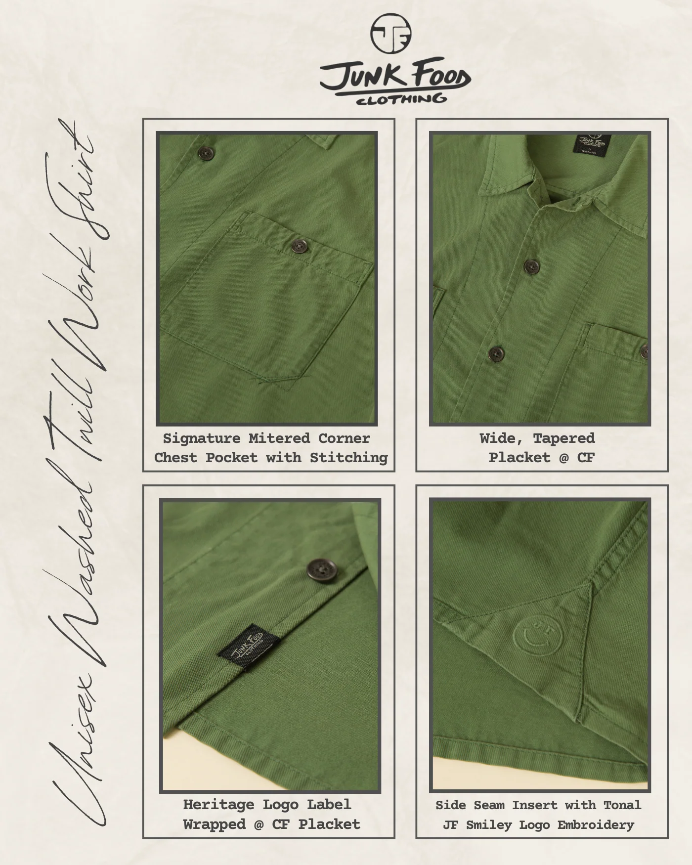 Unisex Washed Twill Work Shirt - Image 8
