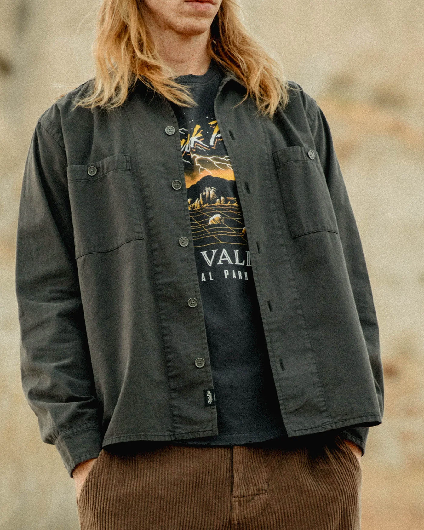 Unisex Washed Twill Work Shirt - Image 3
