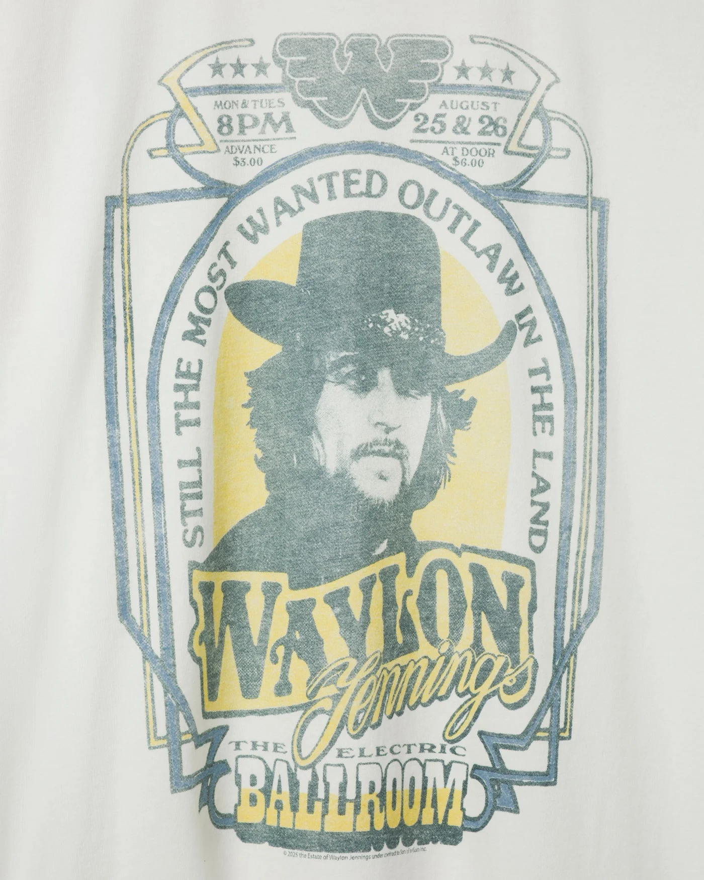 Waylon Jennings Ballroom Vintage Tee - Image 3