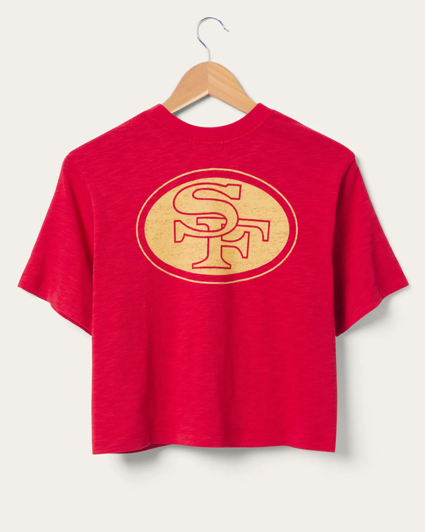 Women's San Francisco 49ers Dual Threat Mock Neck Crop Tee - Image 4