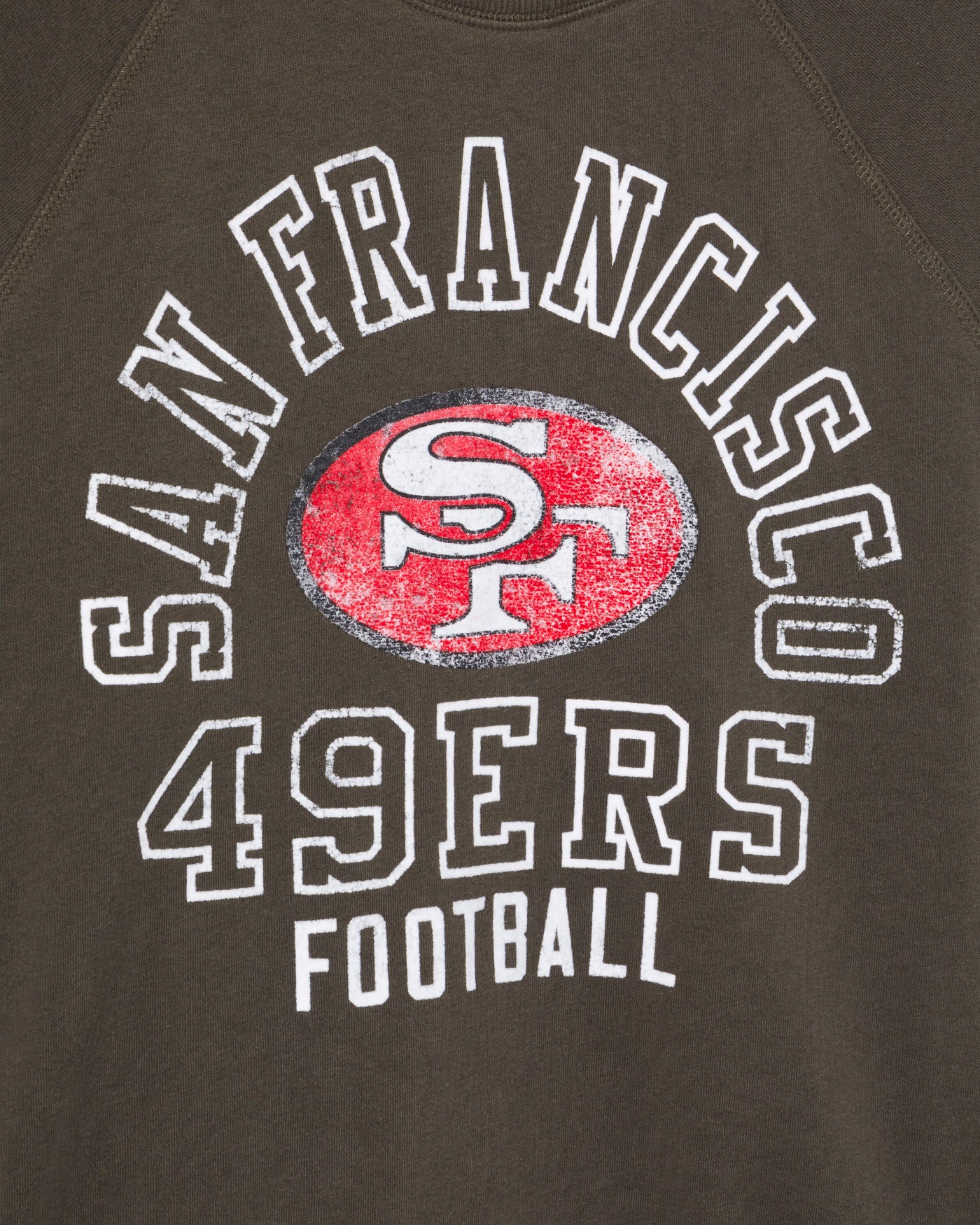 Women's San Francisco 49ers Flocked Raglan Crew Fleece - Image 3