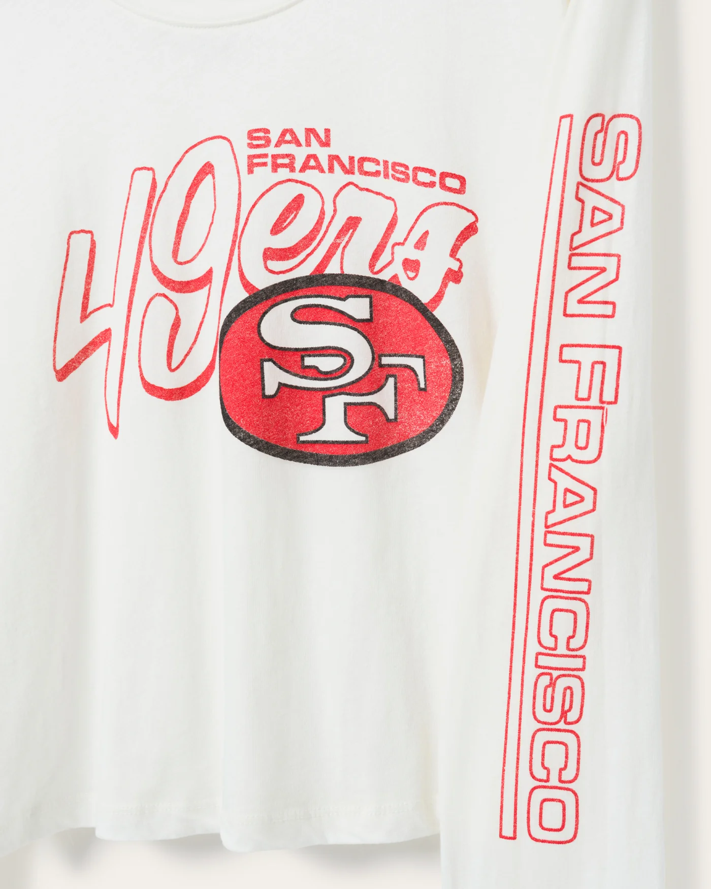 Women's San Francisco 49ers Touchdown Long Sleeve Crop Tee - Image 5