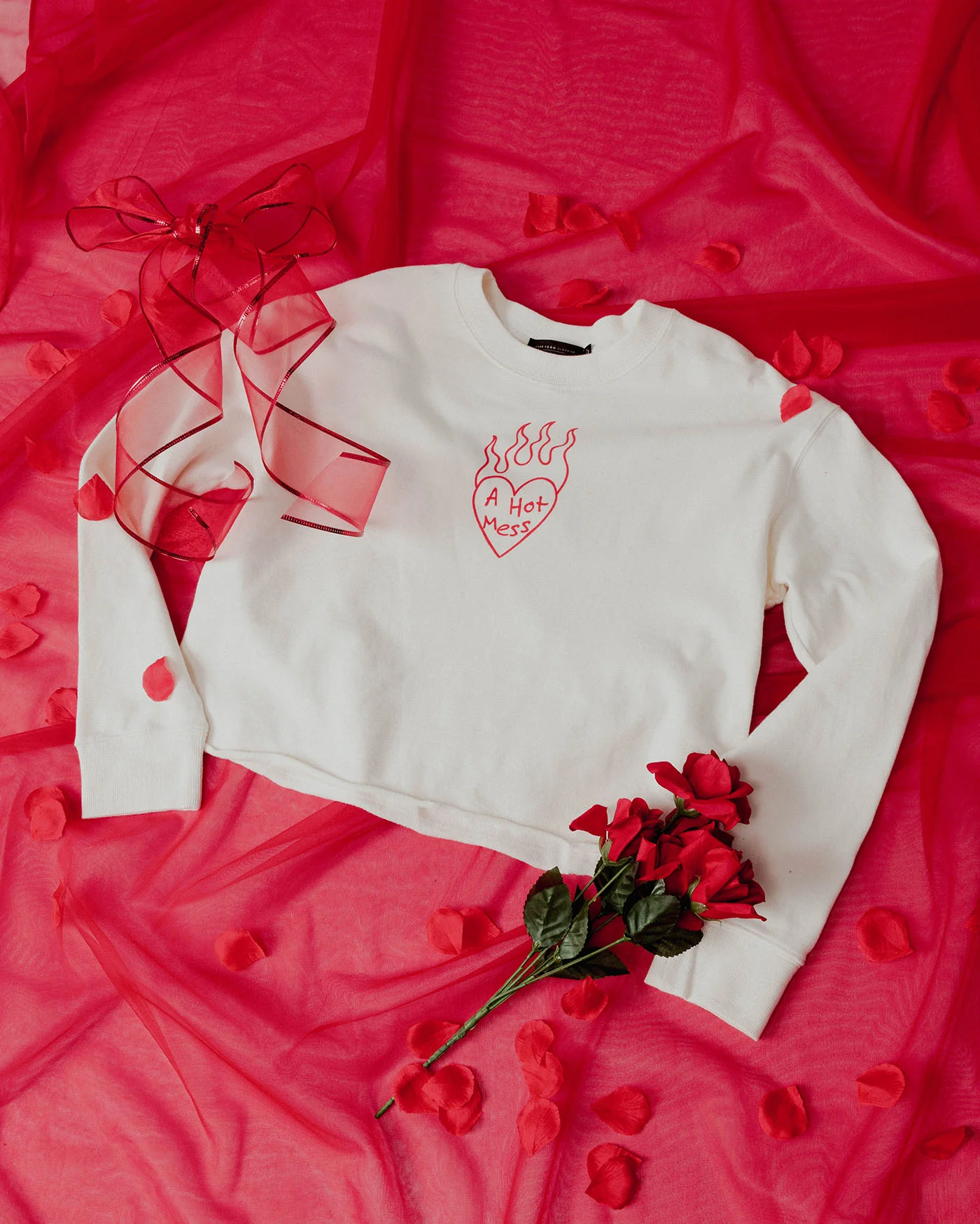 Women's A Hot Mess Cropped Crew Fleece - Image 4