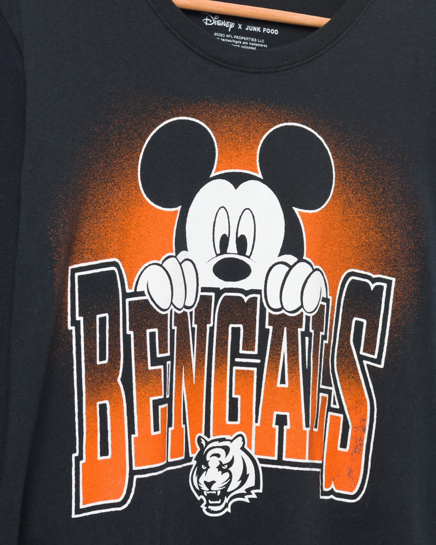 Women's Cincinnati Bengals Mickey Hang on Crop Long Sleeve - Image 3
