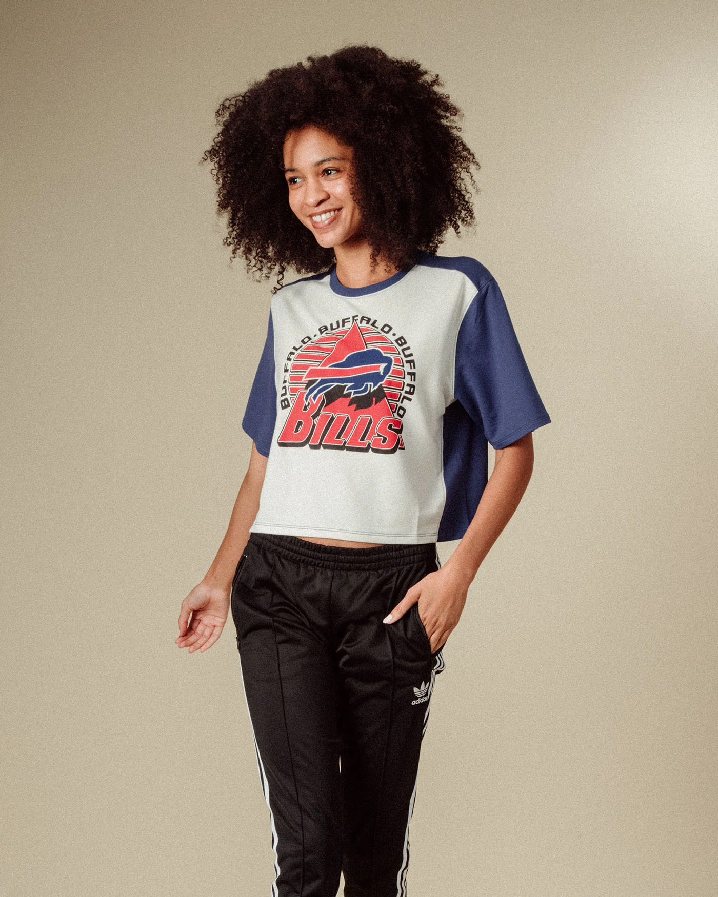 Women's Buffalo Bills Color Block Crop Tee - Image 2