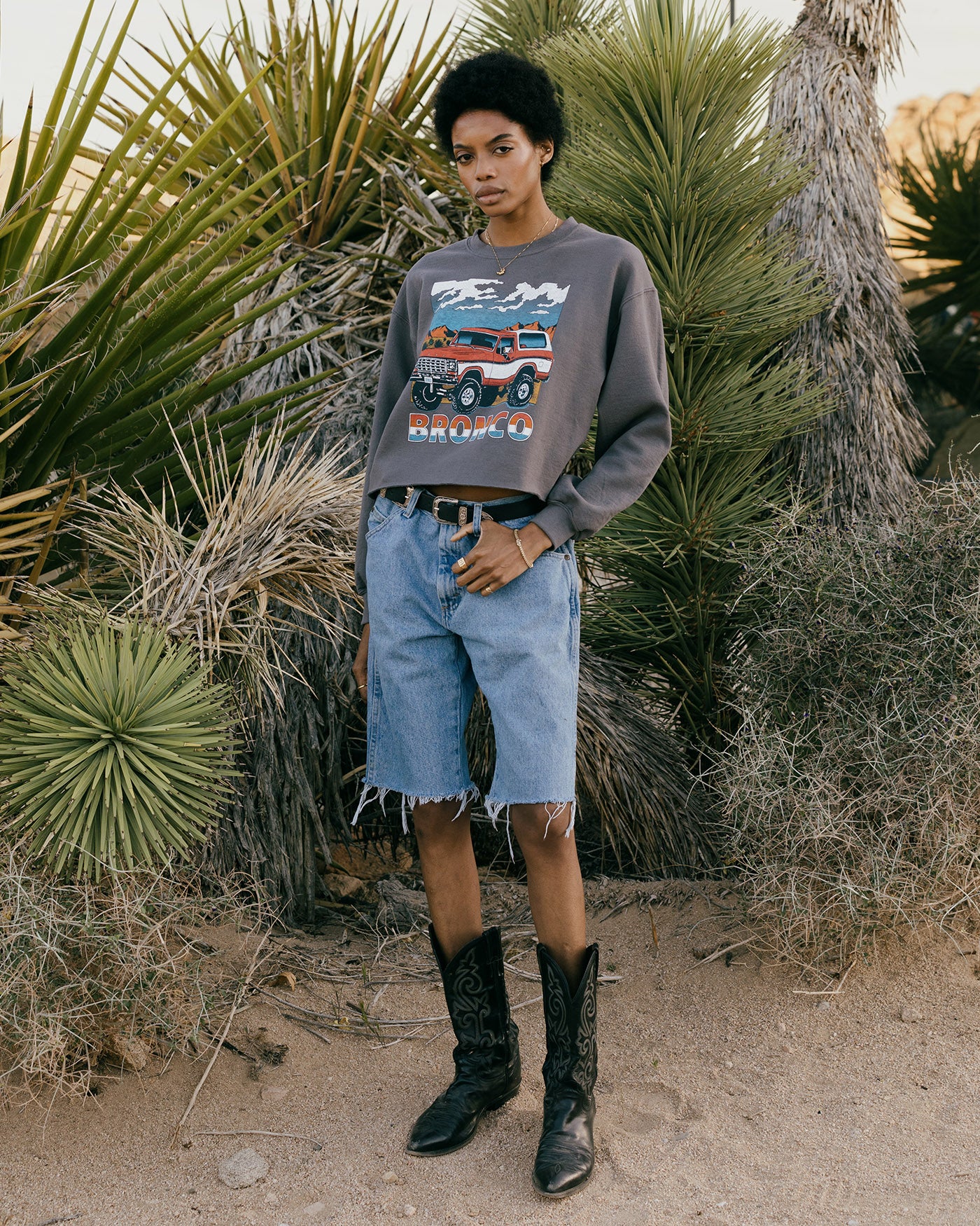 Women's Bronco Cropped Flea Market Fleece - Image 3