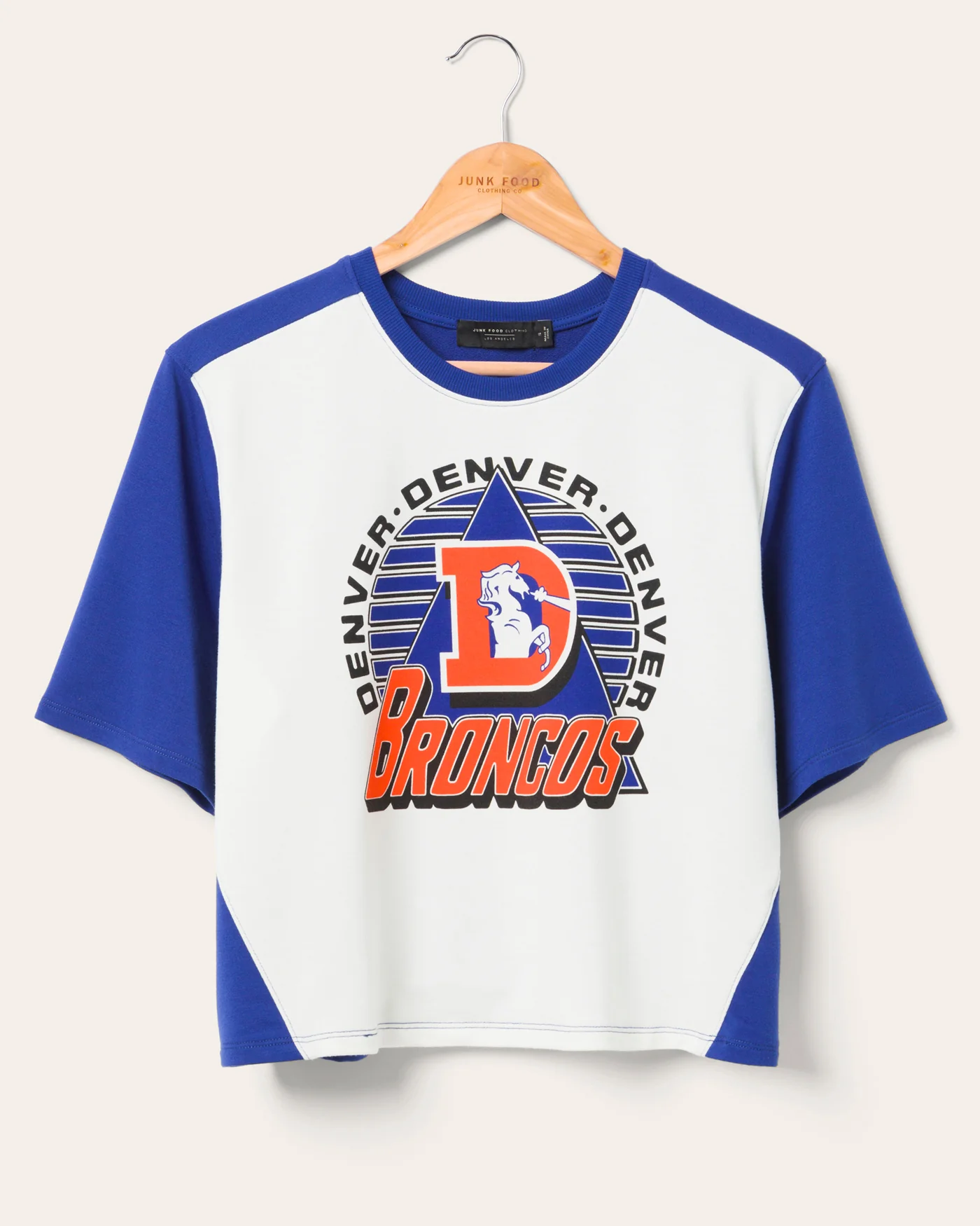Women's Denver Broncos Color Block Crop Tee