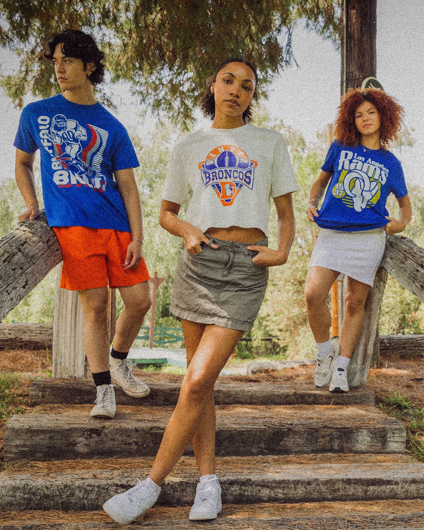 Women's Denver Broncos Mock Neck Crop Tee - Image 2