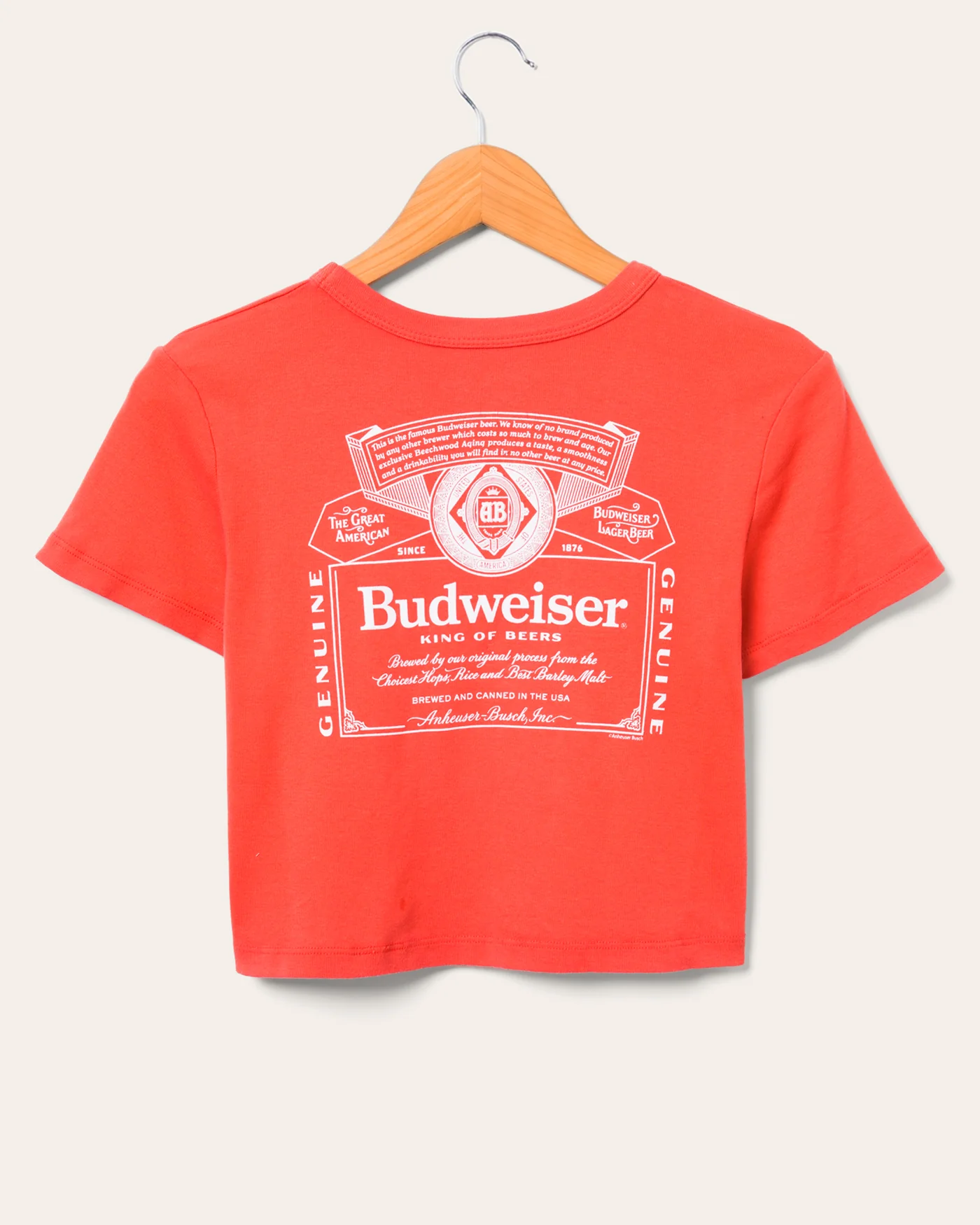 Women's Budweiser Label Baby Tee - Image 4